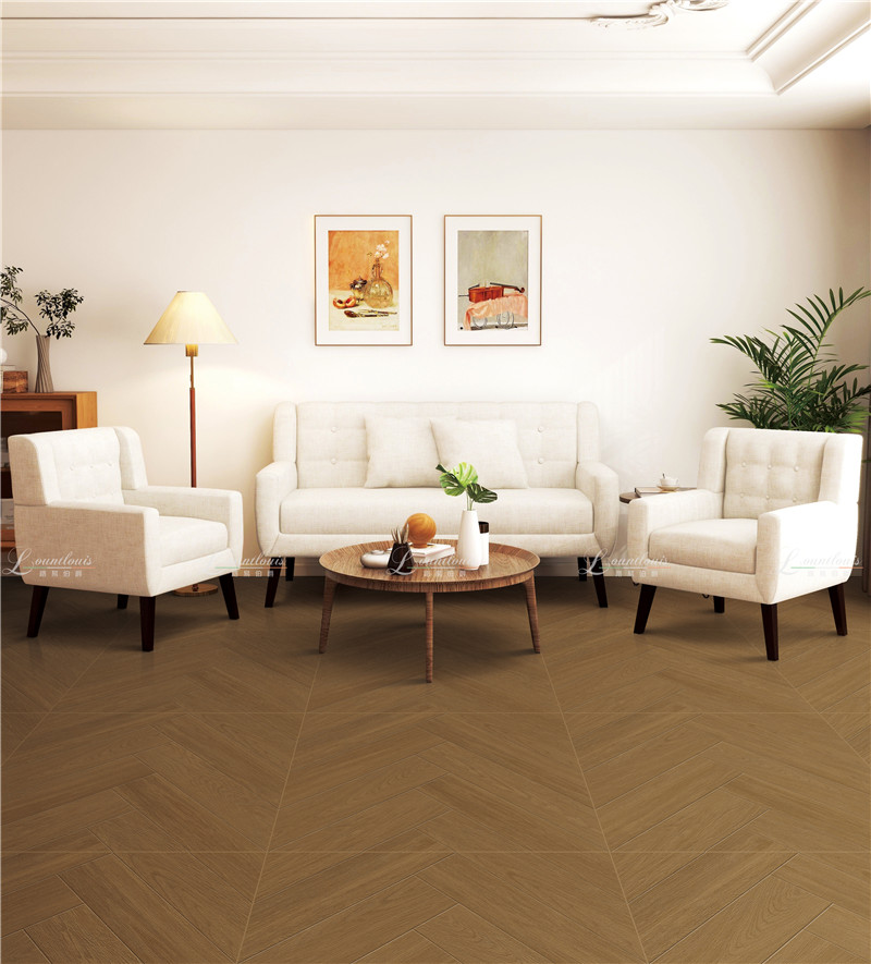 800x800mm & 600x600mm Herringbone Wood - Grain Textured Tiles | Models: 80K50, 60K50
