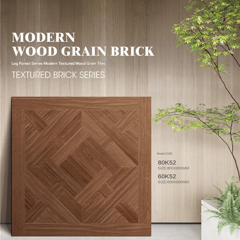 800x800mm & 600x600mm Geometric Parquet Wood - Grain Tiles | Models: 80K52, 60K52