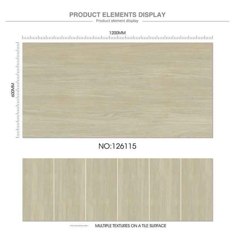 600x1200mm Wood - Grain Textured Tiles | Model: 126115