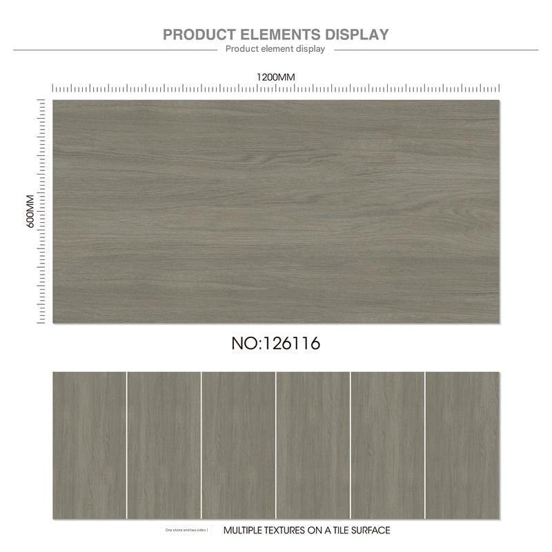 600x1200mm Wood - Grain Textured Tiles | Model: 126116