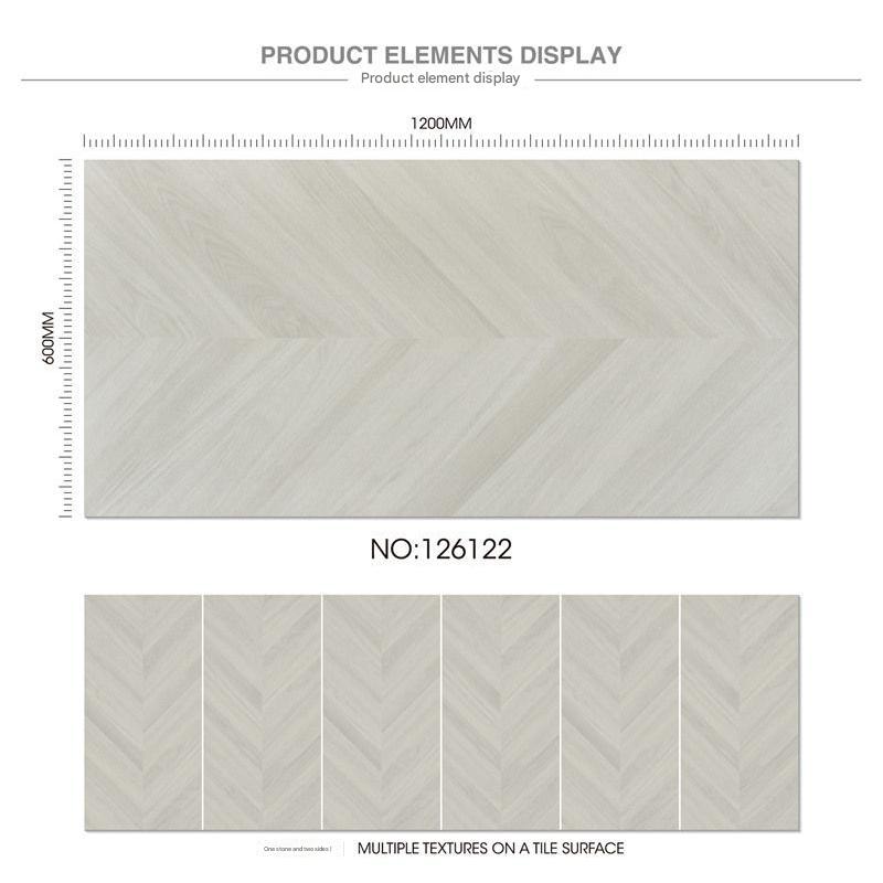 600x1200mm Light - Tone Herringbone Wood - Pattern Tiles | Model: 126122