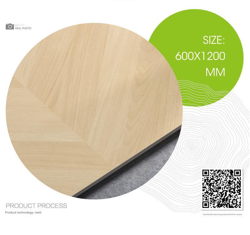 600x1200mm Light - Tone Herringbone Wood - Pattern Tiles | Model: 126123