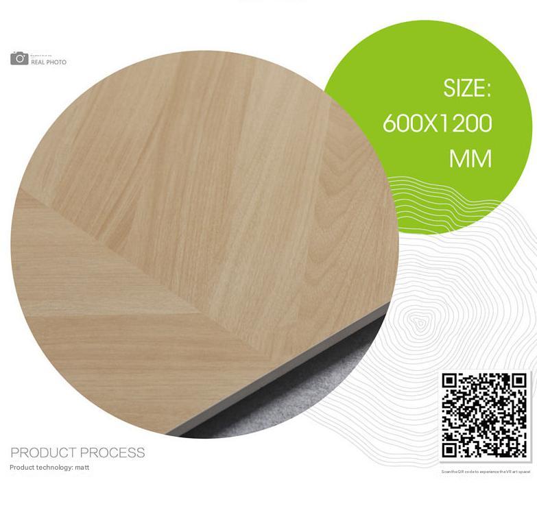 600x1200mm Light - Tone Herringbone Wood - Pattern Tiles | Model: 126125