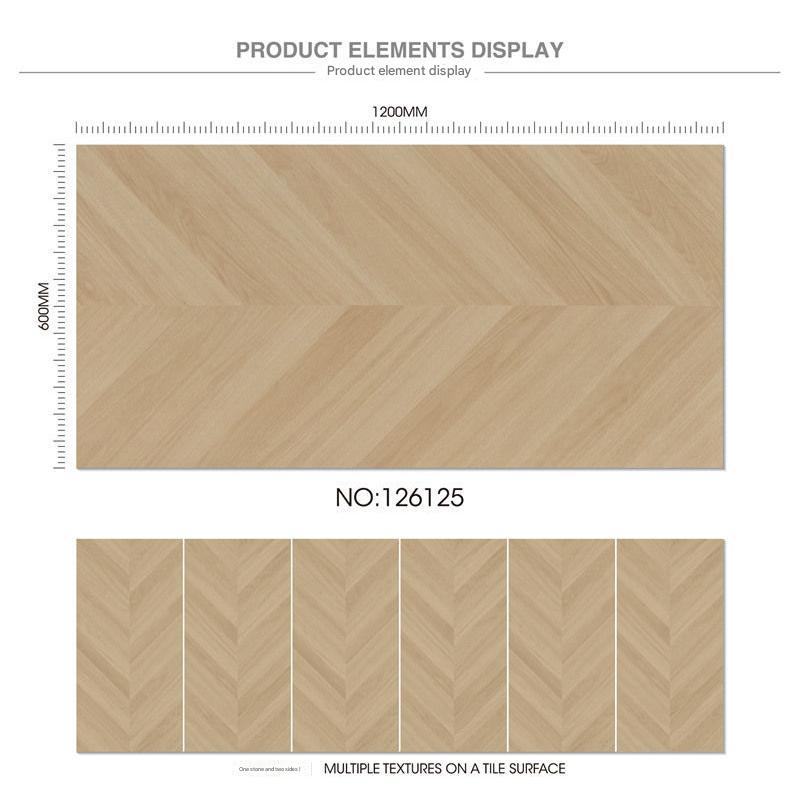 600x1200mm Light - Tone Herringbone Wood - Pattern Tiles | Model: 126125