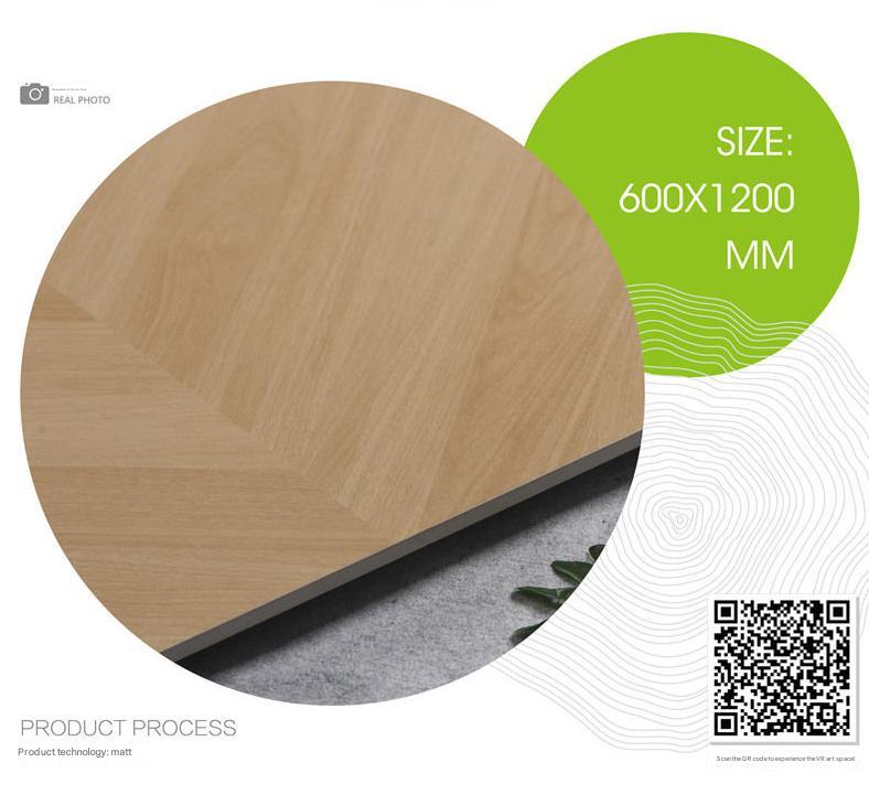 600x1200mm Light - Tone Herringbone Wood - Pattern Tiles | Model: 126126