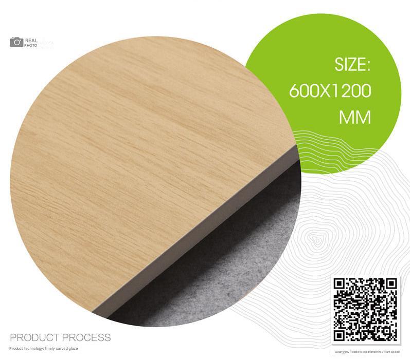 600x1200mm Light Wood - Grain Carved Glaze Tiles | Model: 126127