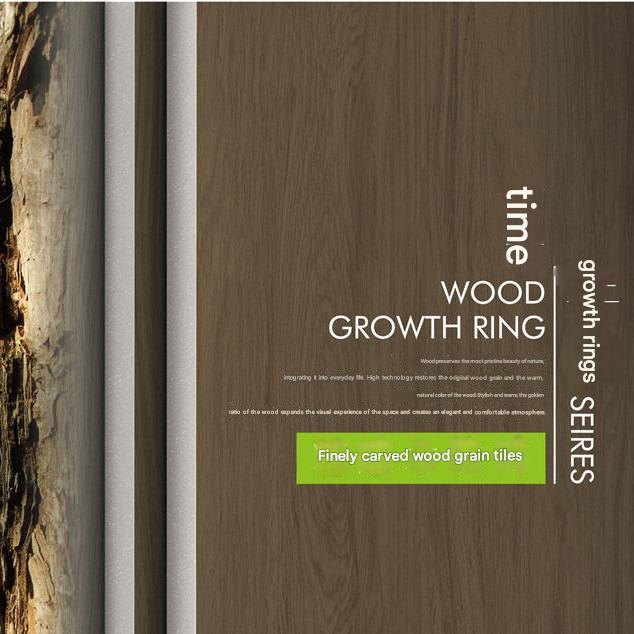 600x1200mm Dark Brown Carved Wood - Grain Tiles | Model: 126129