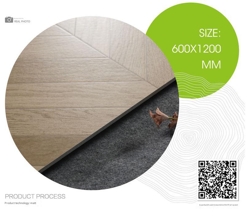 600x1200mm Light Brown Herringbone Wood - Look Tiles | Model: 126135