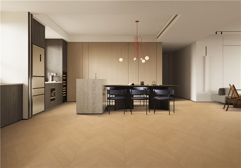600x1200mm Light Brown Herringbone Wood - Grain Tiles | Model: 126136