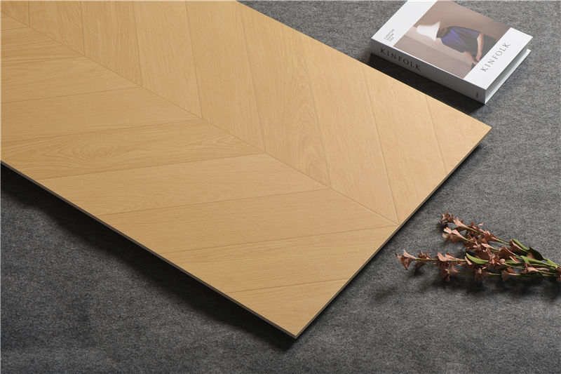 600x1200mm Light Brown Herringbone Wood - Grain Tiles | Model: 126136
