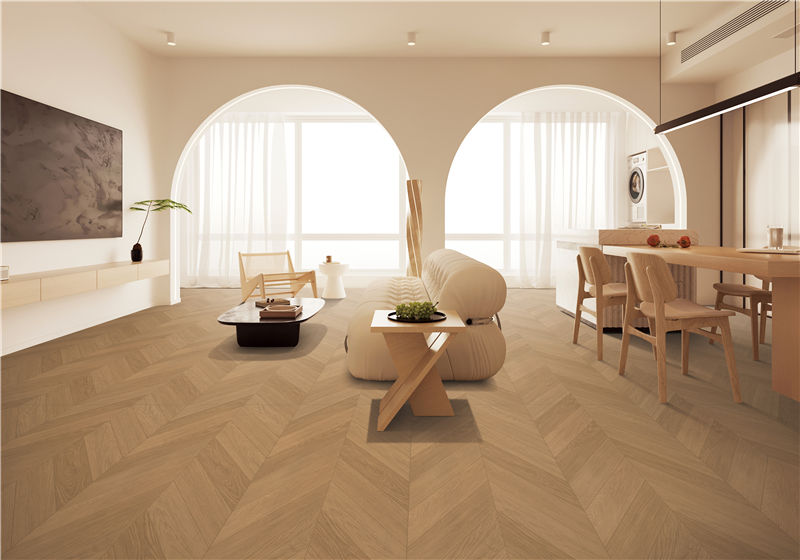 600x1200mm Light Wood Herringbone Matte Tiles | Model: 126137