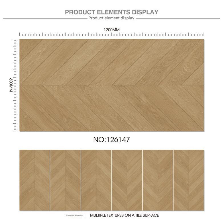 600×1200mm Herringbone Wood - Look Matte Tile, Model NO: TQ02-126147