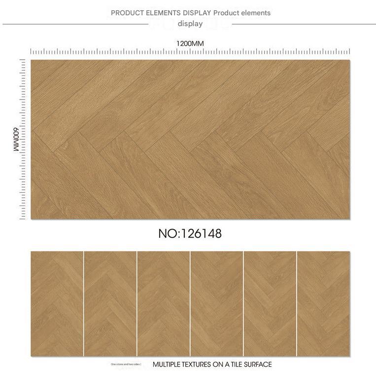 600×1200mm Herringbone Wood - Look Matte Tile, Model NO: TQ02-126148