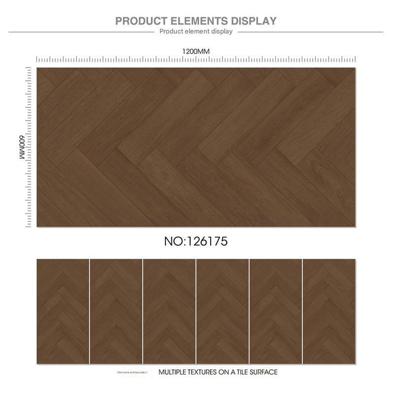 600×1200mm Herringbone Wood - Patterned Matte Tile, Model NO: TQ02-126175