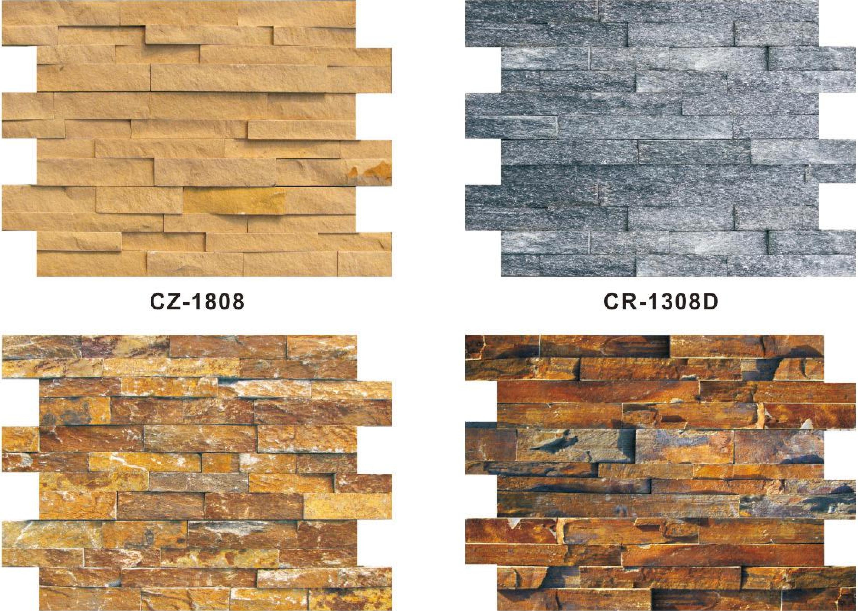 150×550mm & 150×600mm Loose Stone Veneers, Models:TQ18- TQ18-CZ-1807, CZ-1804, CZ-1808, CR-1308D, CR-1308X