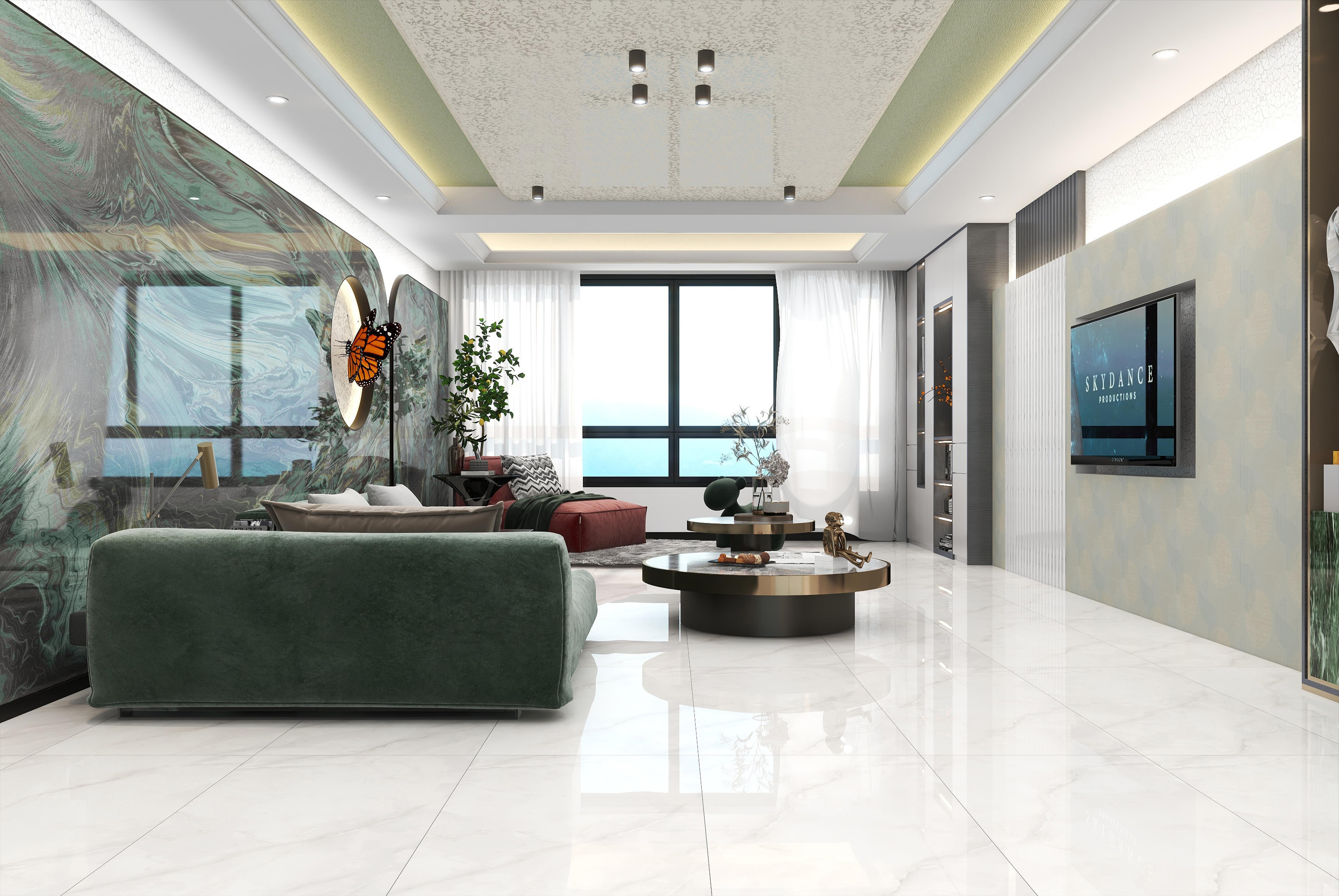 600×1200mm White Marble - Look Glazed Tile, Model:TQ01-E612026P