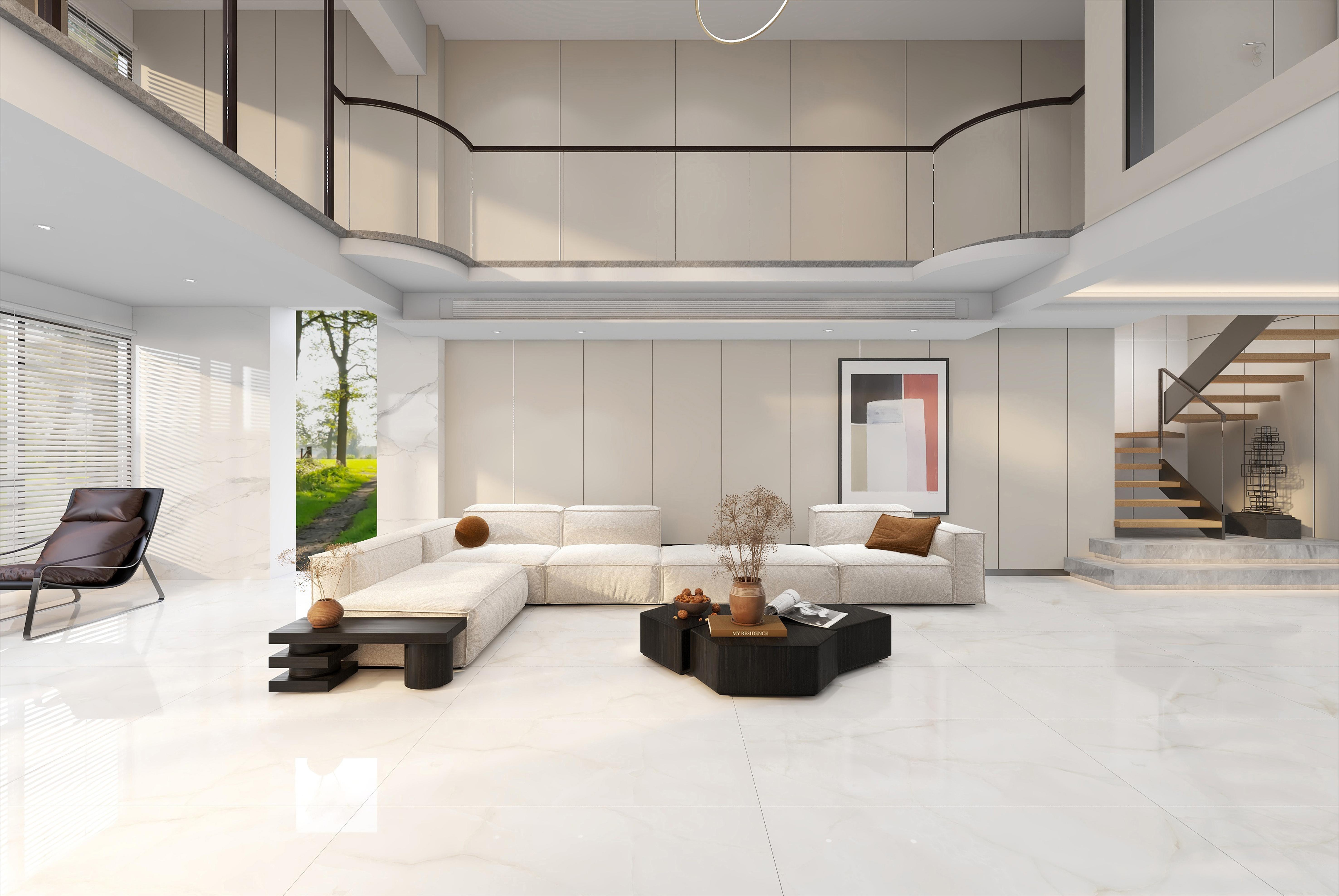 600×1200mm White Marble - Vein Glazed Tile, Model: TQ01-E612035P