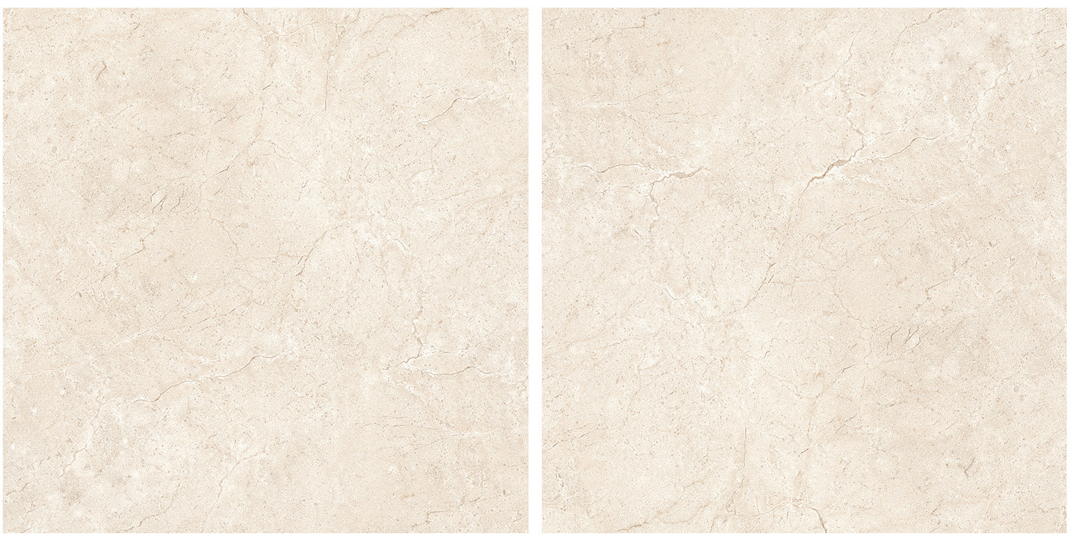 60×60cm Beige Marble - Effect Glossy Tile, Model: TQ01-RS - 66003P