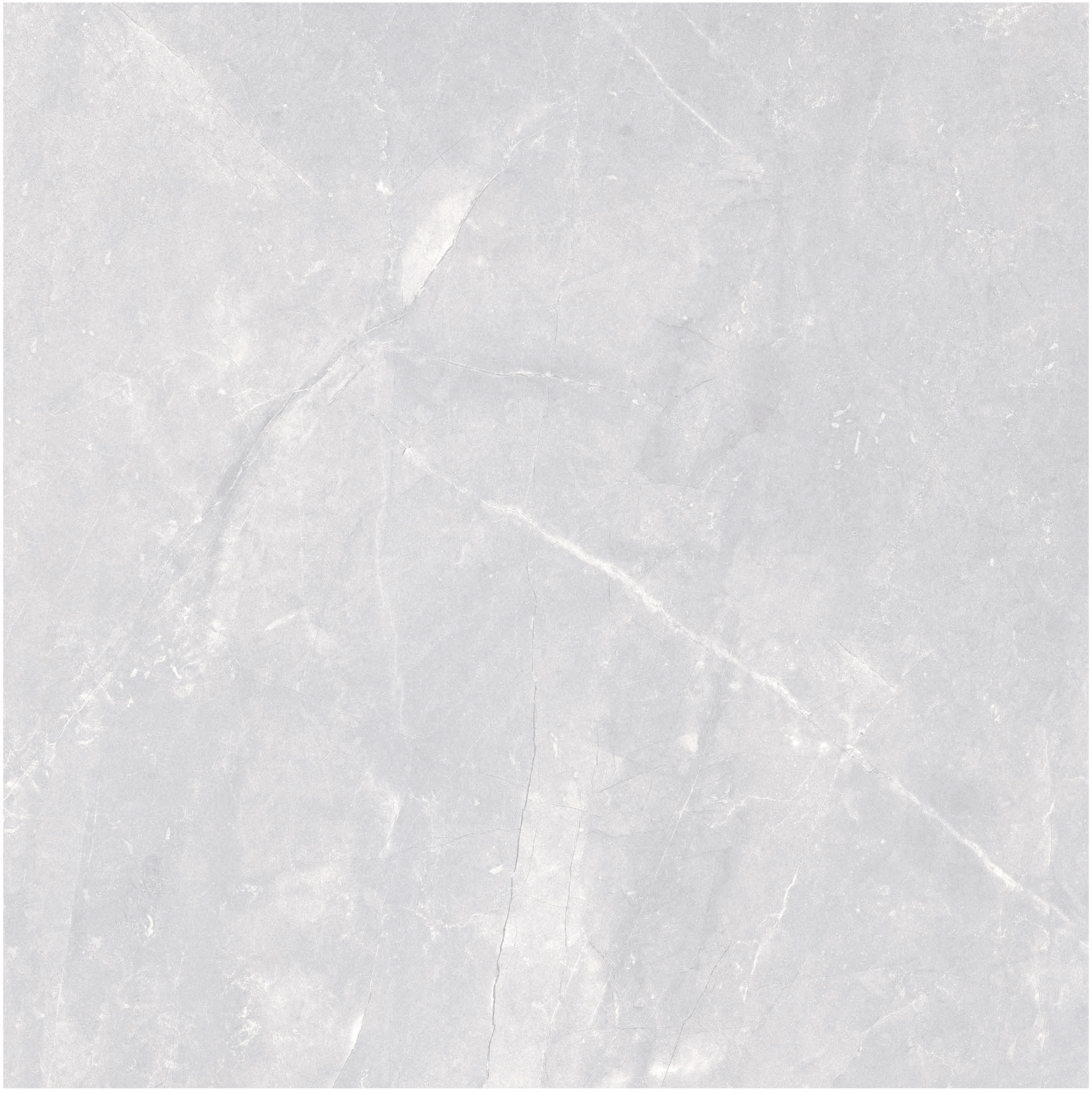 60×60cm Light Gray Marble - Effect Glossy Tile, Model: TQ01-RS - 66007P