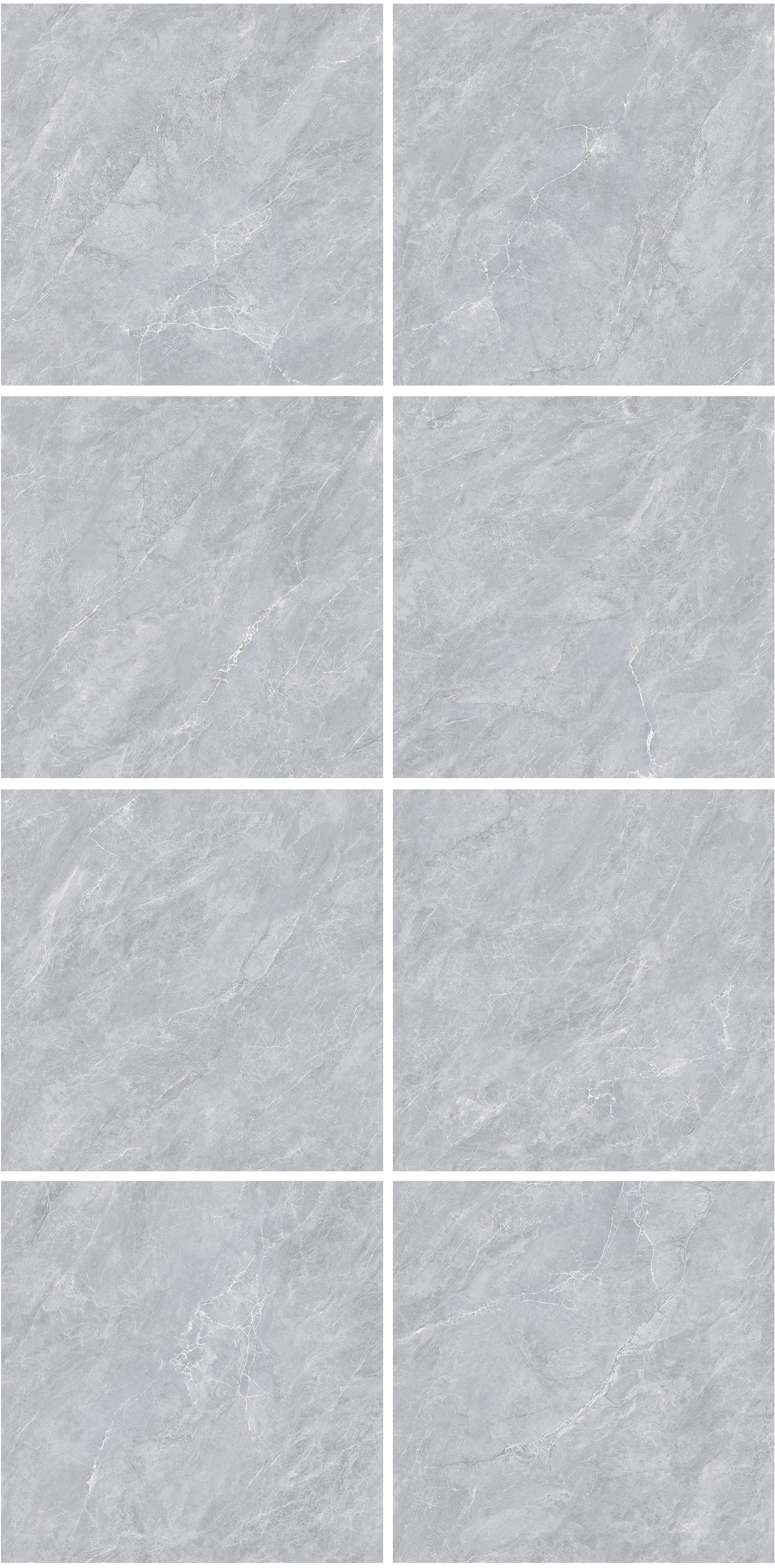 60×60cm Gray Marble - Effect Glossy Tile, Model:TQ01-RS - 66029P