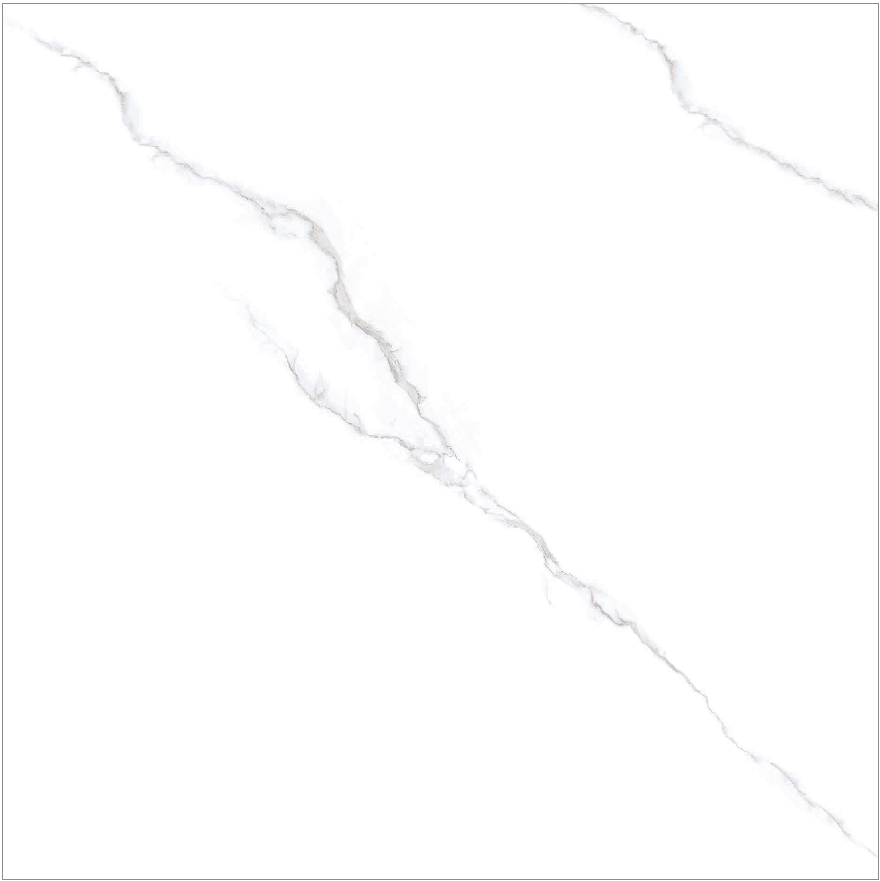 60×60cm White Marble - Effect Matt Tile, Model: TQ01 - RS - 66028RM
