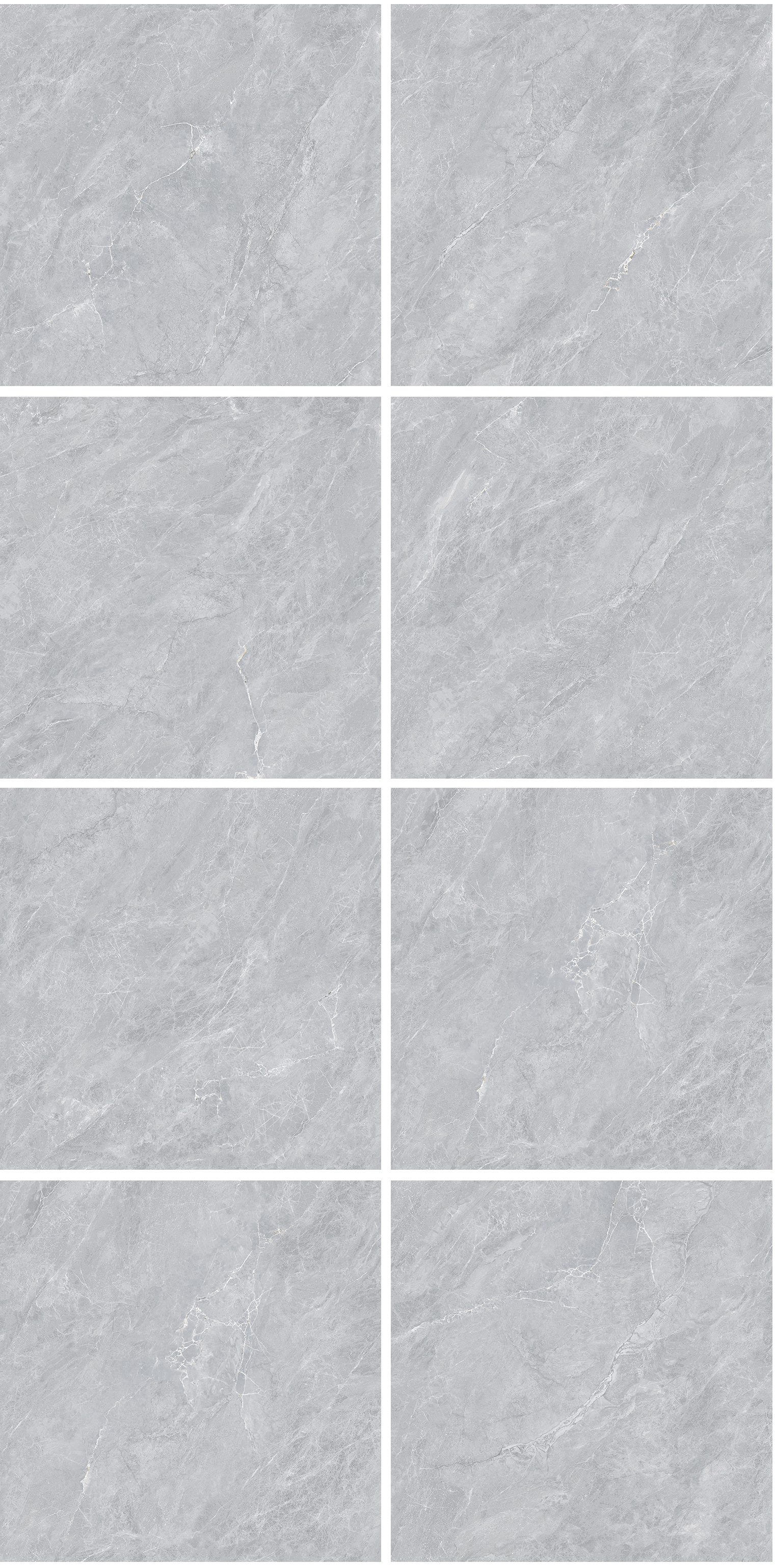60×60cm Gray Marble - Effect Matt Tile, Model: TQ01 - RS - 66029RM