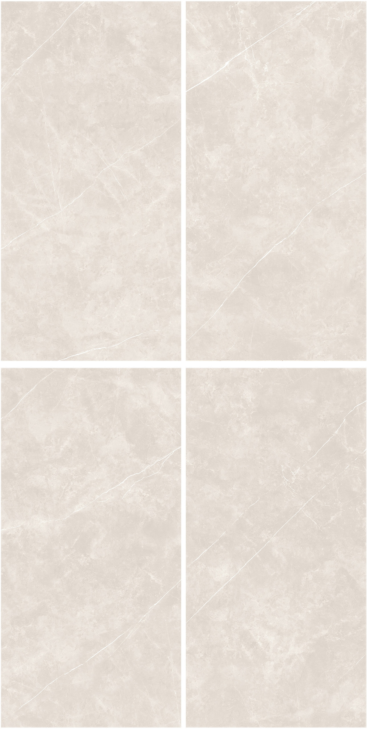 60×120cm Light Beige Marble - Effect Glossy Tile, Model: TQ01 - RS - 010P