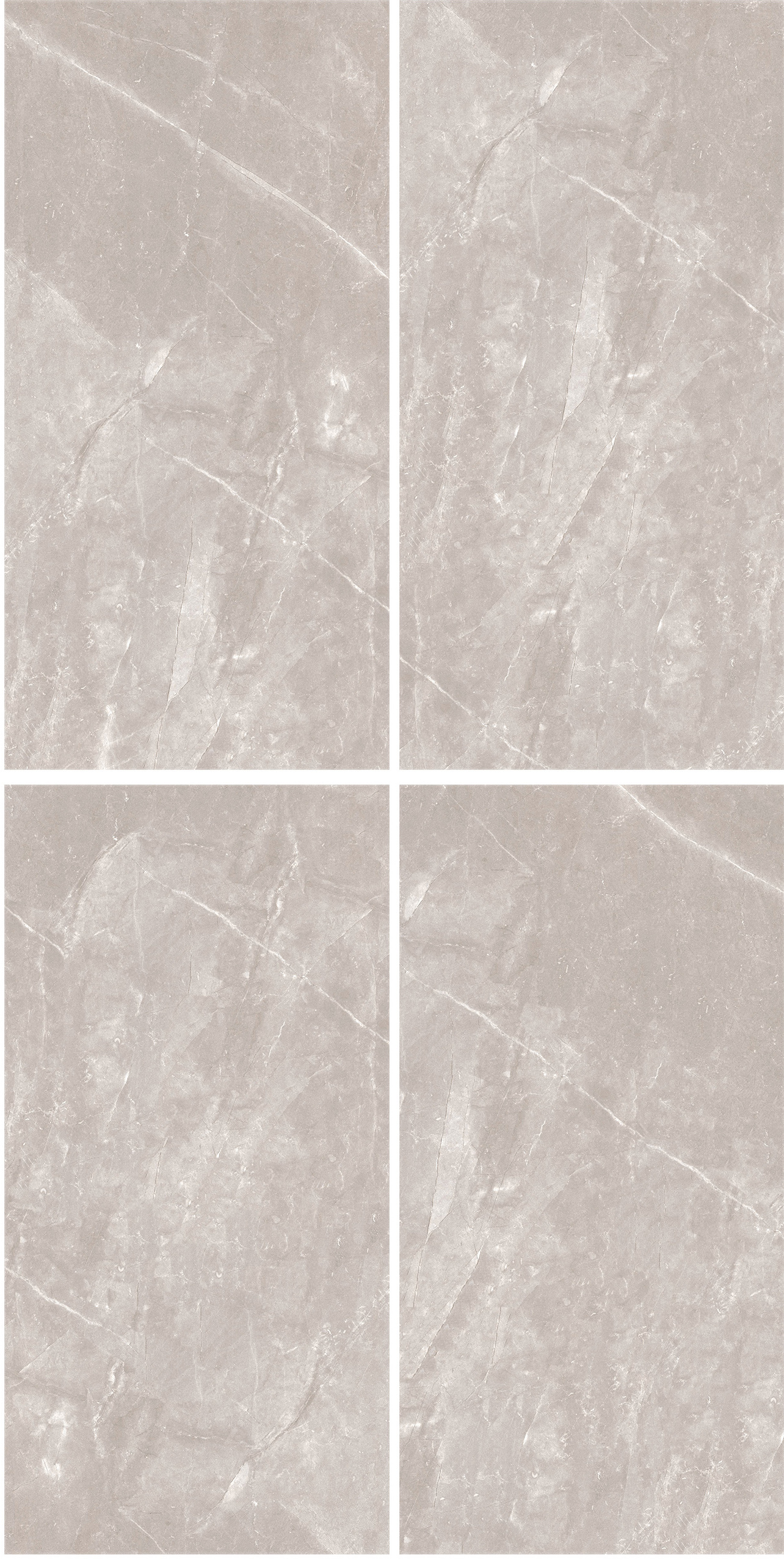 60×120cm Light Gray Marble - Effect Glossy Tile, Model: TQ01 - RS - 61207P