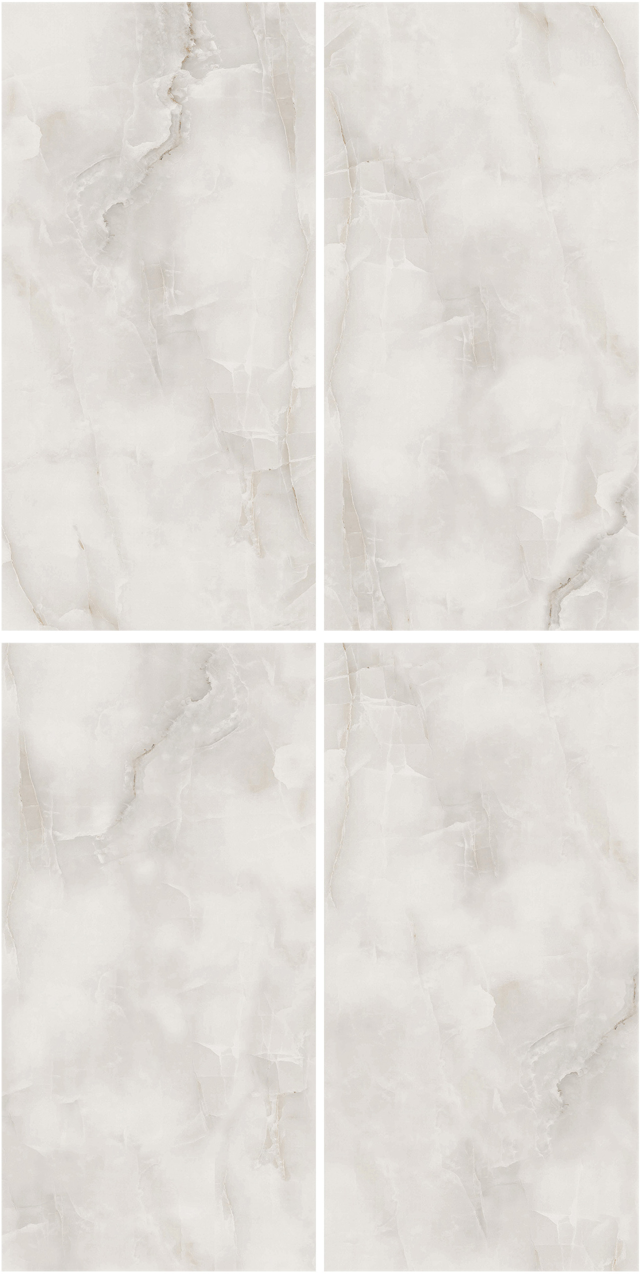 60×120cm White Marble - Effect Glossy Tile, Model: TQ01 - RS - 61208P