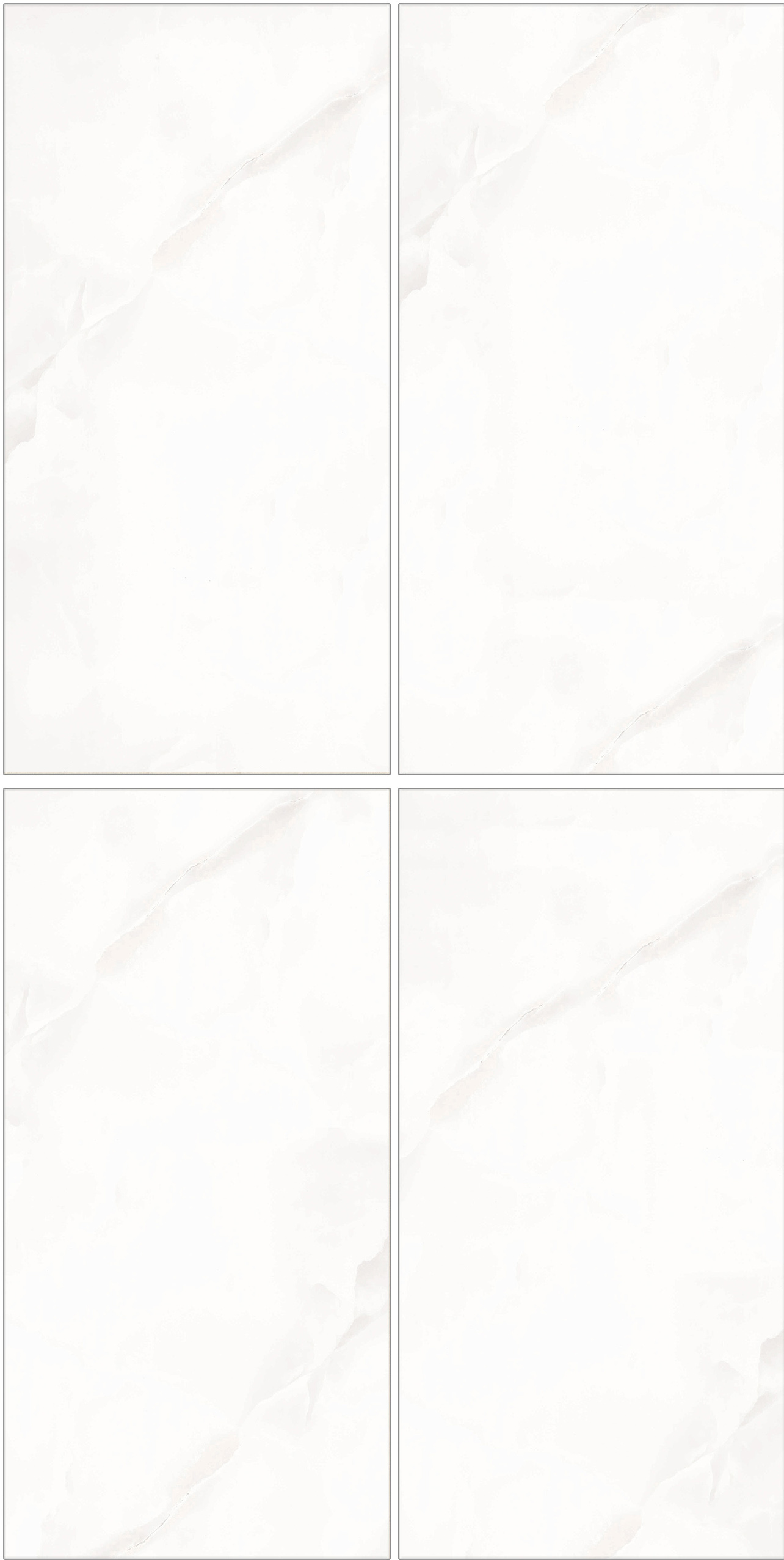 60×120cm White Marble - Effect Glossy Tile, Model: TQ01 - RS - 61210P
