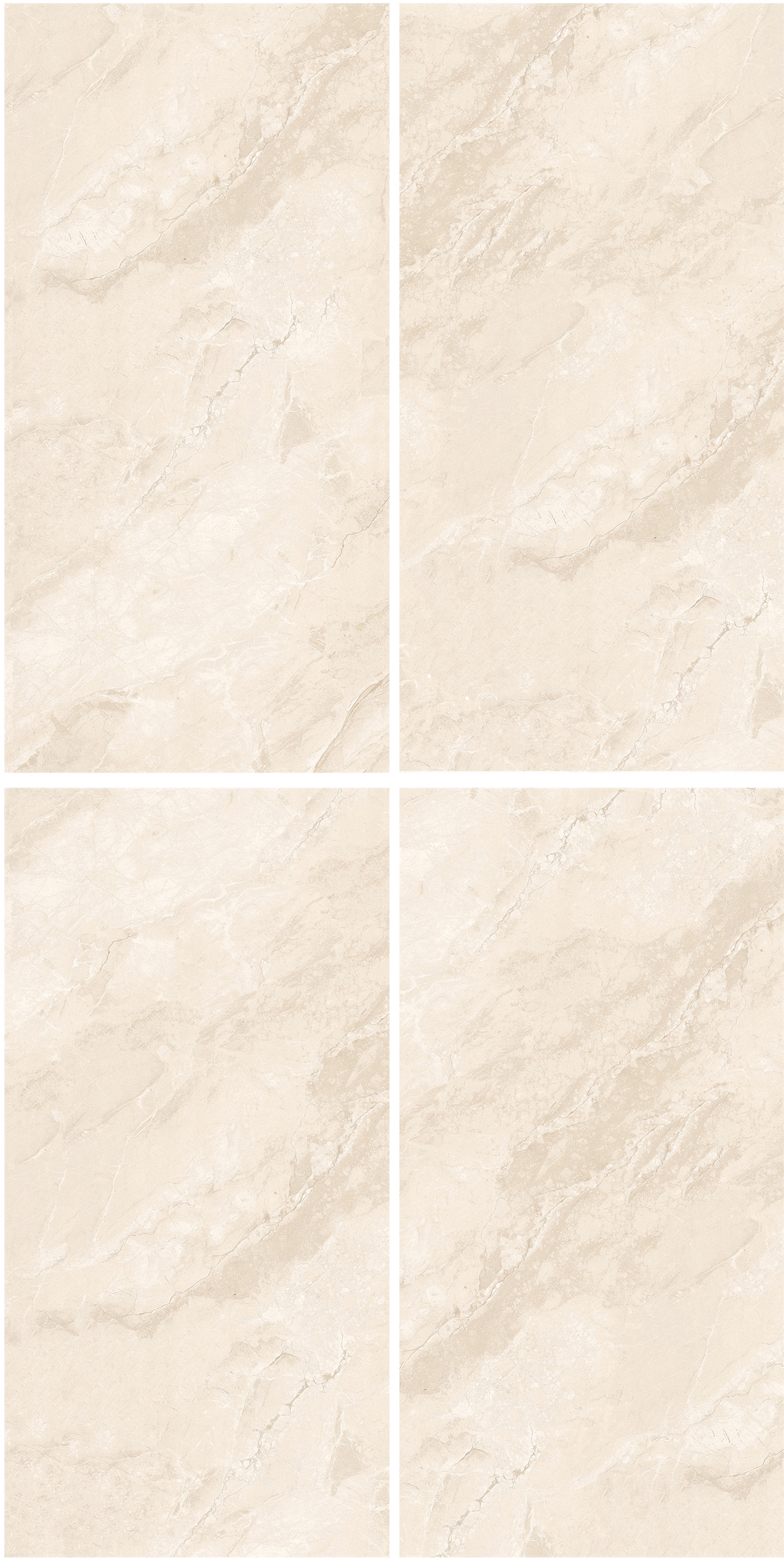 60×120cm Beige Marble - Effect Glossy Tile, Model: TQ01 - RS - 61211P