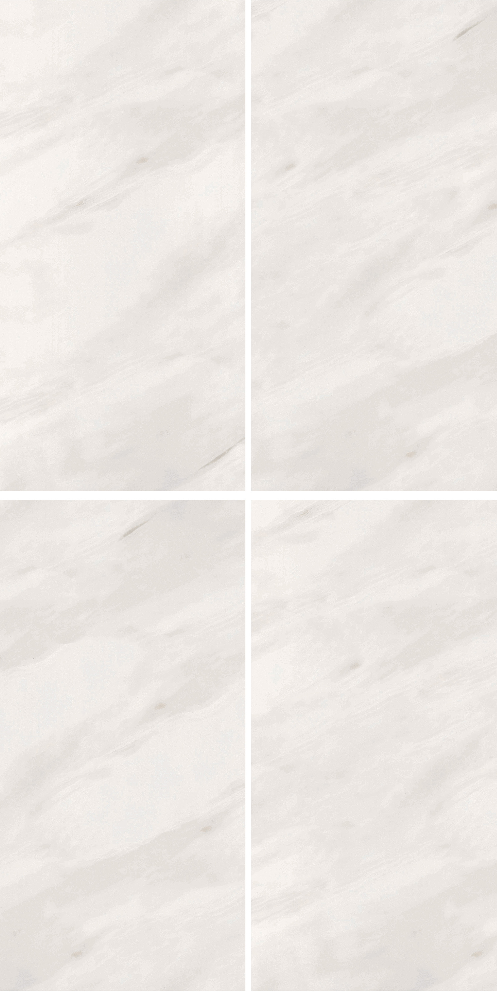 60×120cm White Marble - Effect Glossy Tile, Model: TQ01 - RS - 61231P