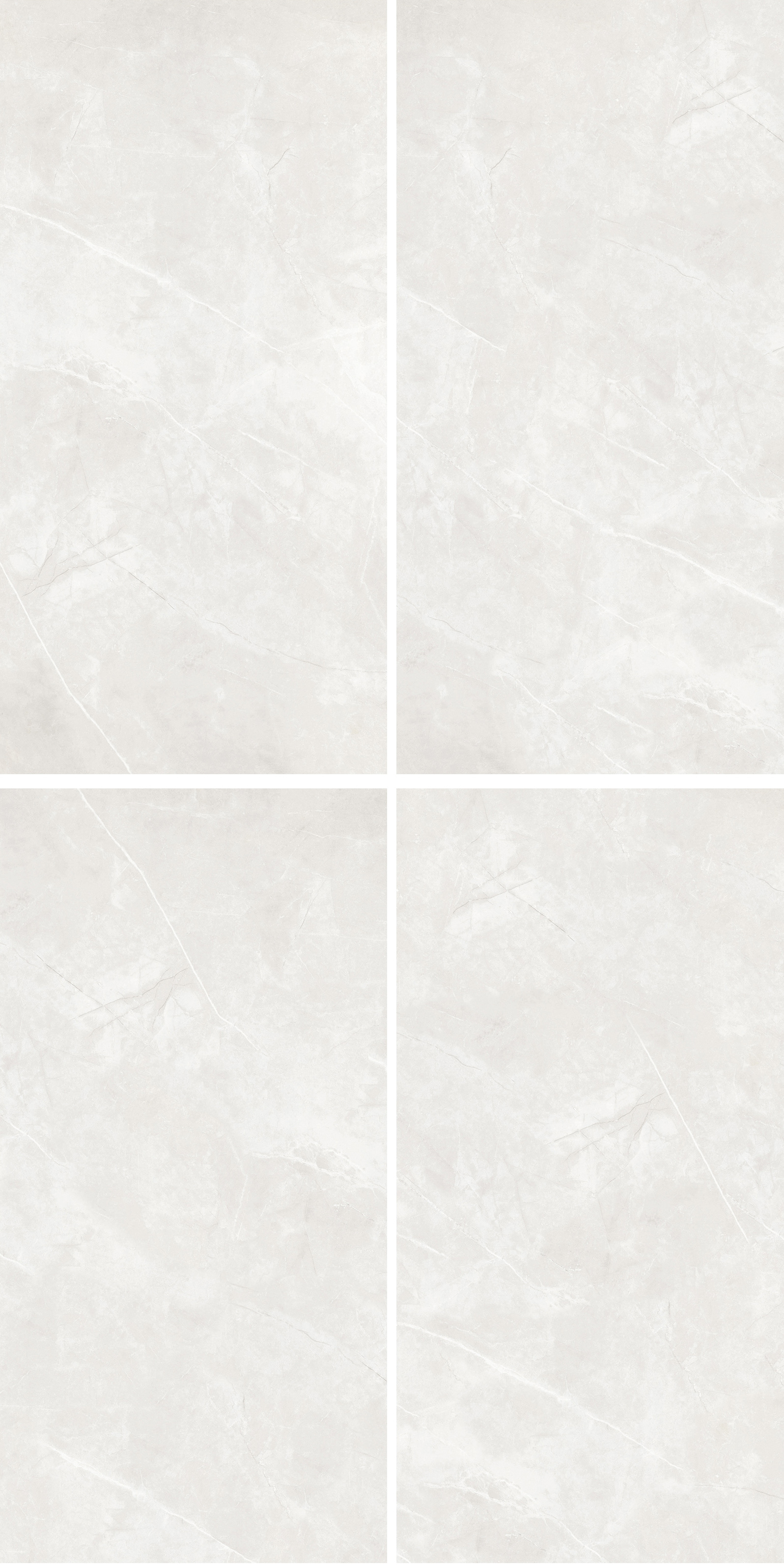 60×120cm White Marble - Effect Glossy Tile, Model: TQ01 - RS - 61233P