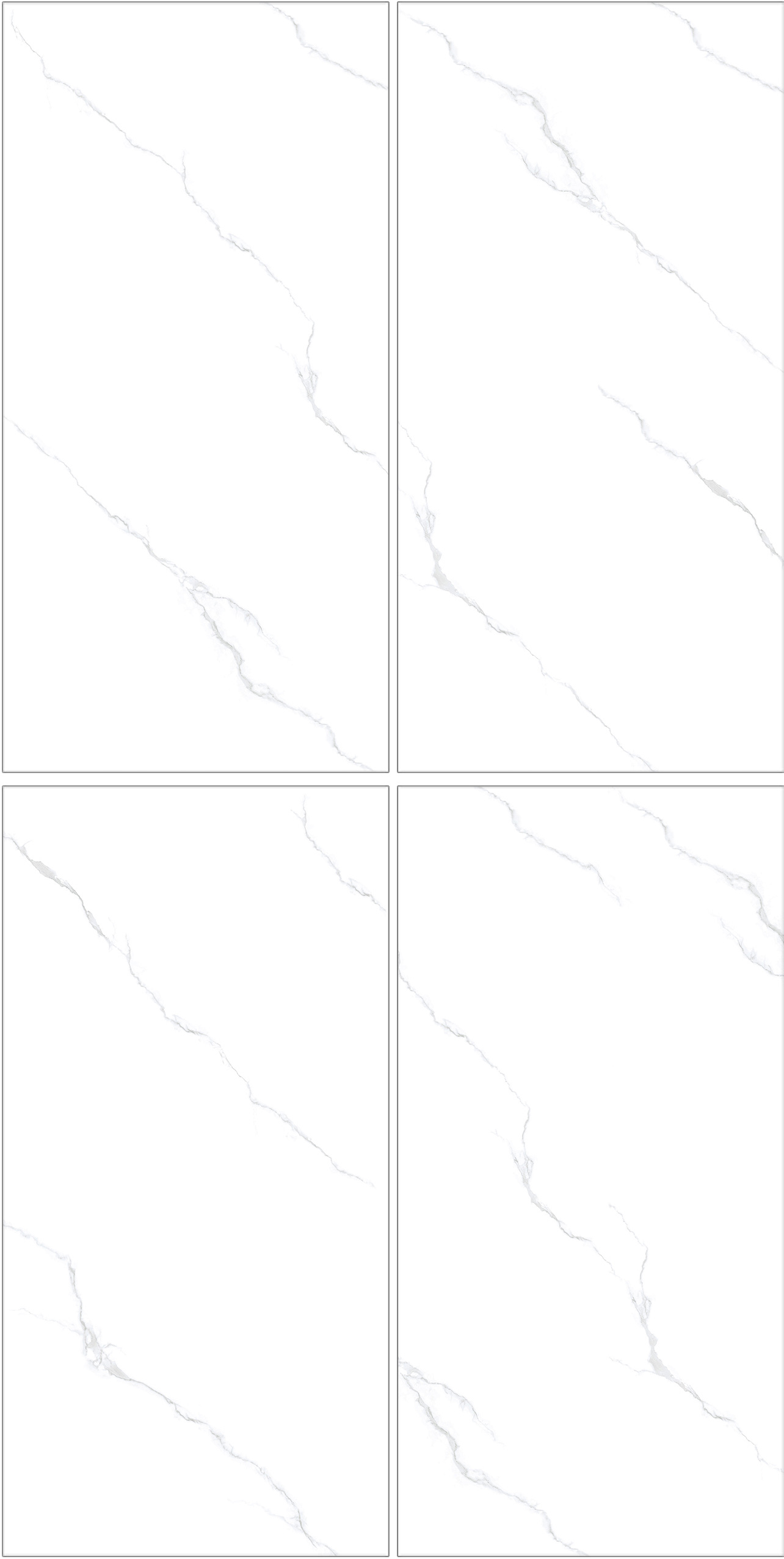 60×120cm White Marble - Effect Glossy Tile, Model: TQ01 - RS - P1228