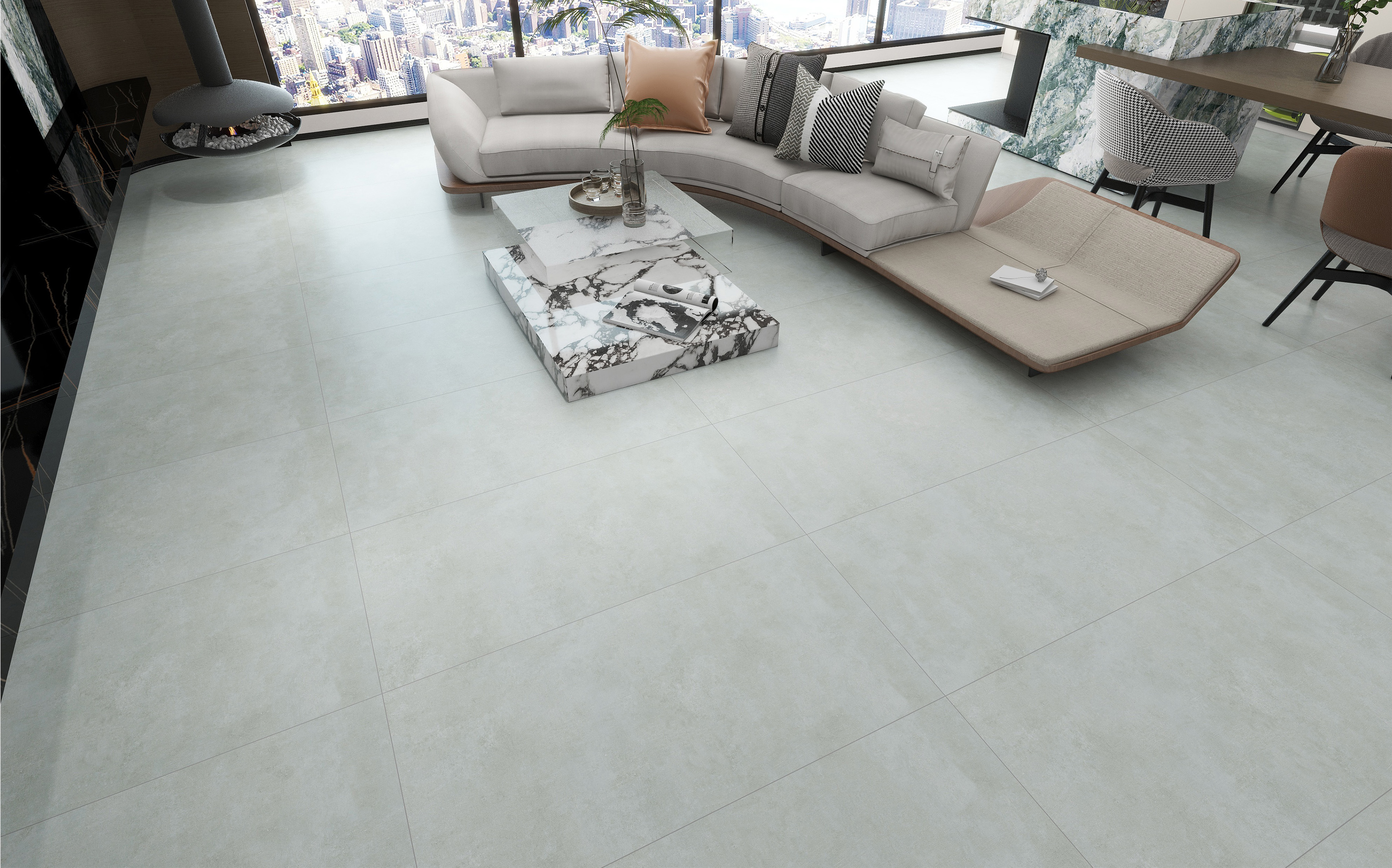 60×120cm Light Gray Matt Tile, Model: TQ01 - RS - 1230RM