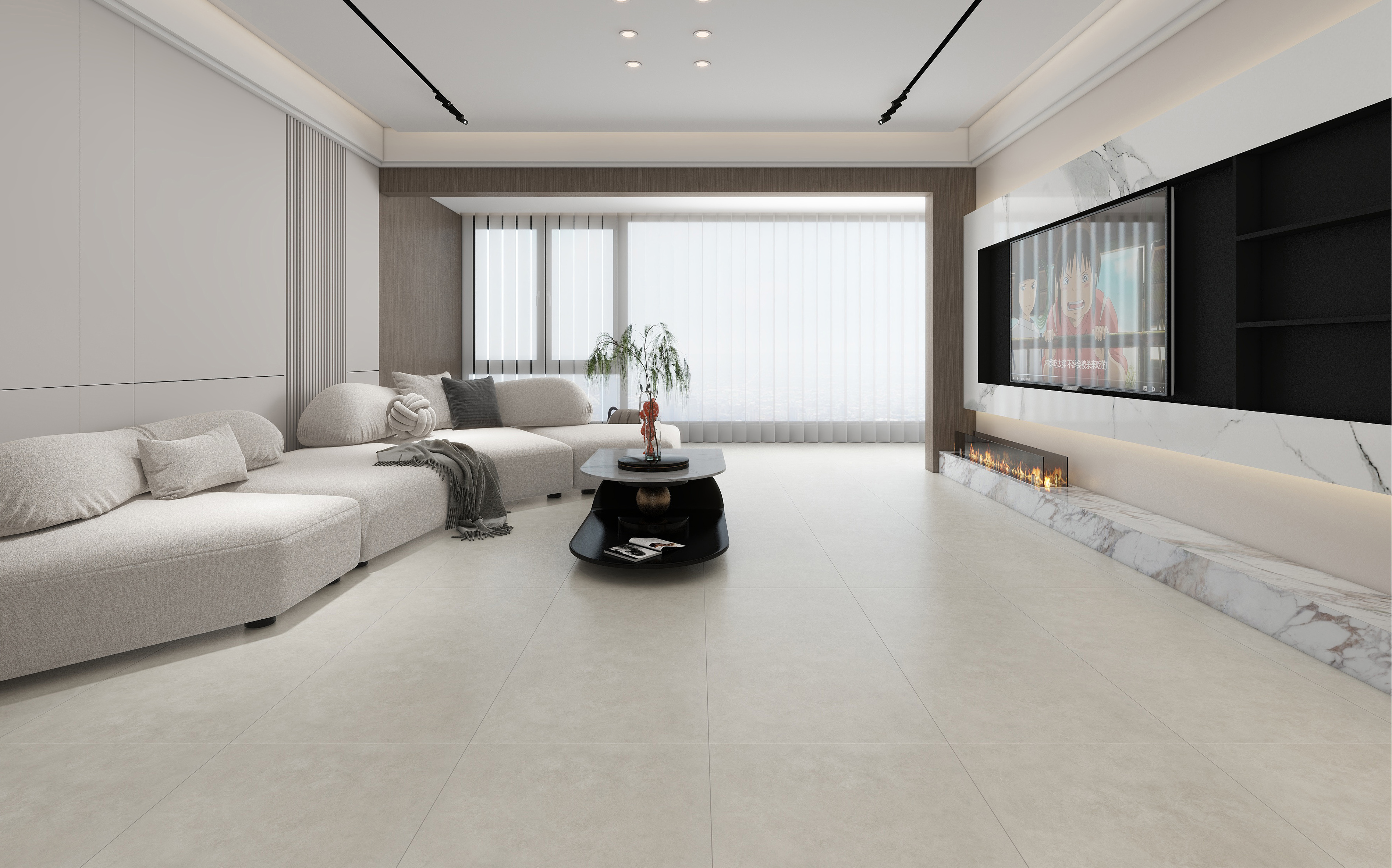 60×120cm Beige Matt Tile with Italian Design, Model: TQ01 - RS - 61202RM
