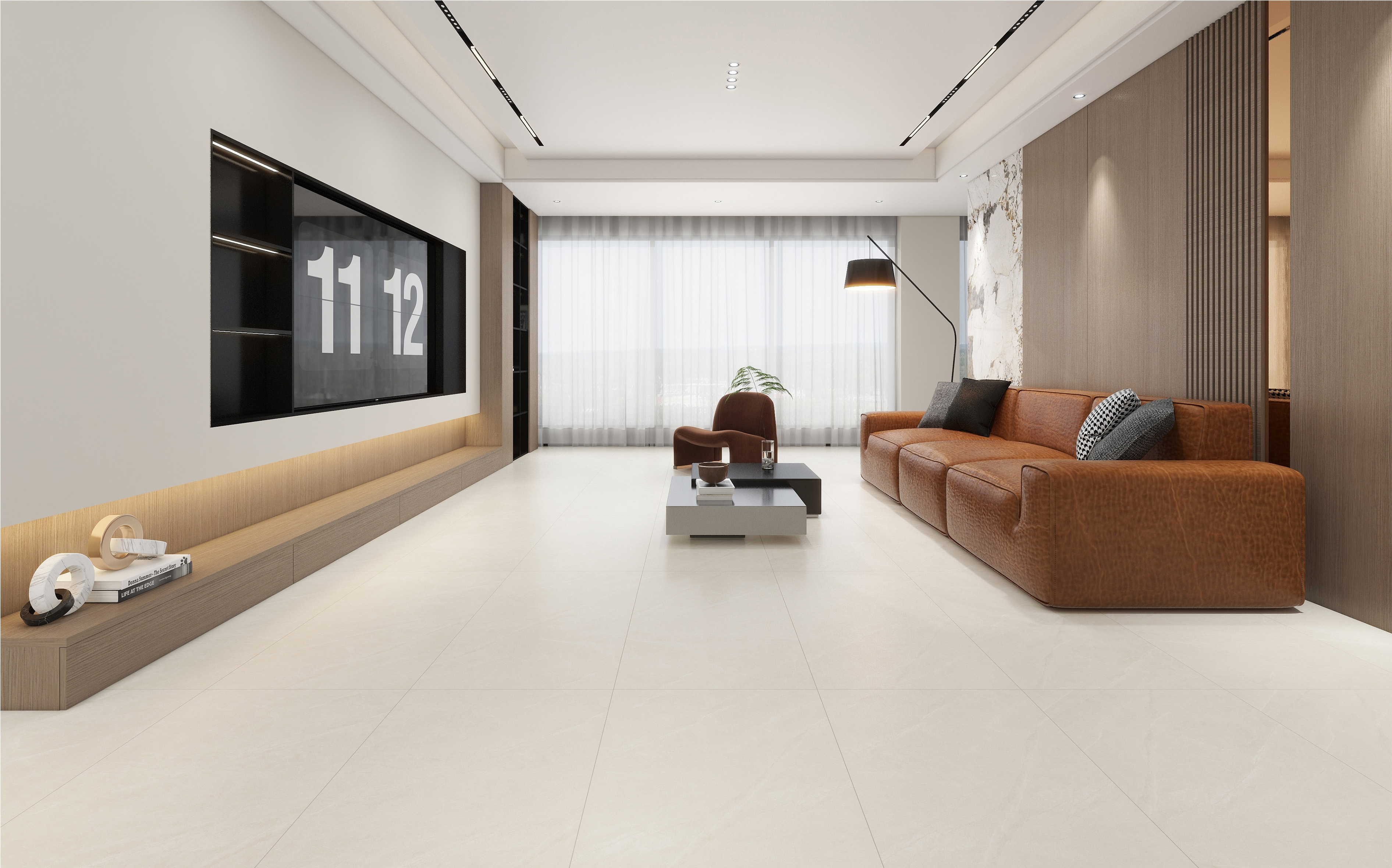 60×120cm Beige Marble - Effect Matt Tile, Italian Design, Model: TQ01 - RS - 61204RM