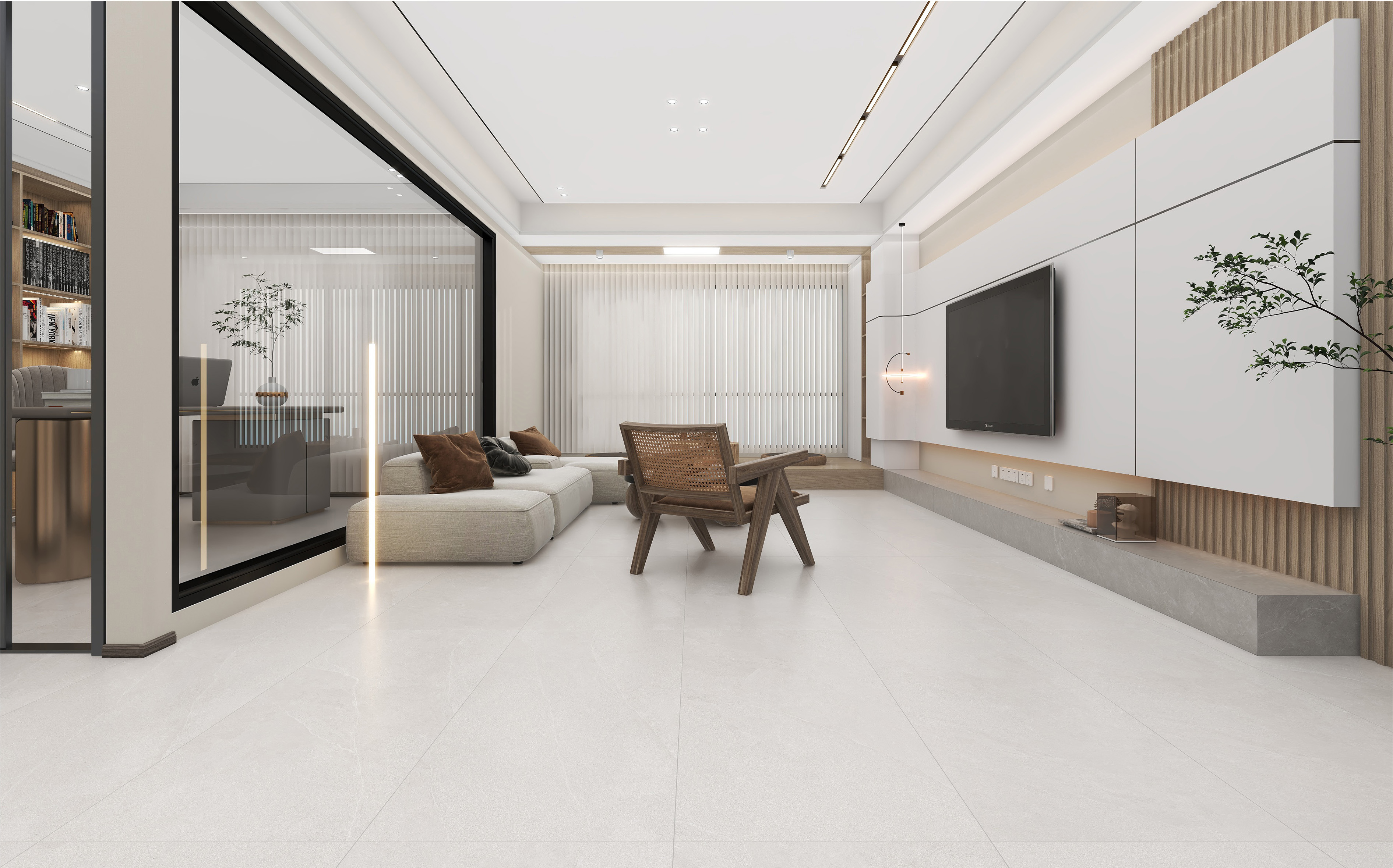 60×120cm White Matt Tile, Italian Design, Model: TQ01 - RS - 61217RM