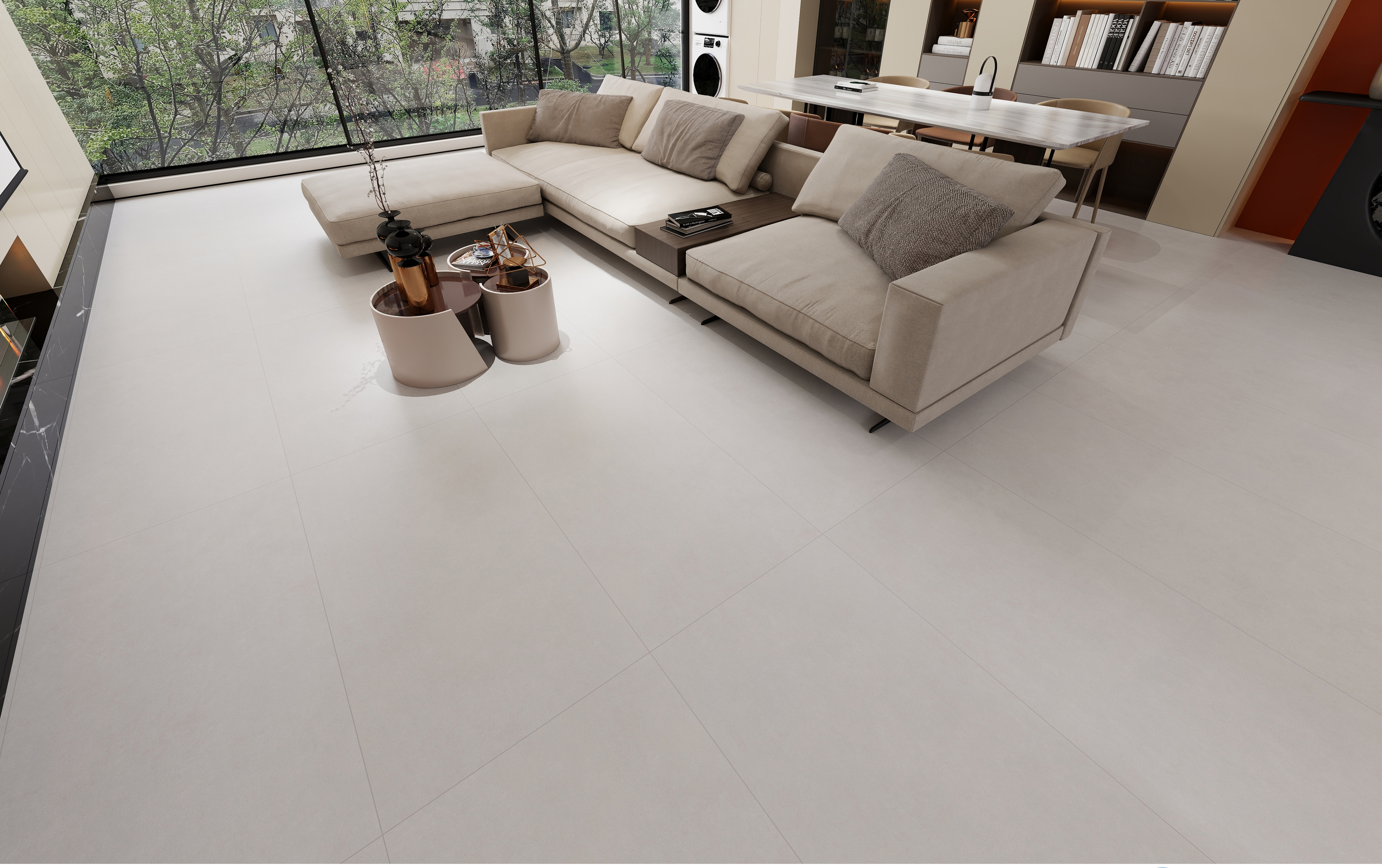 60x120 Matt Finish Light Grey Ceramic Tiles for Living Room Kitchen Interior Decoration TQ01RS - 61230RM