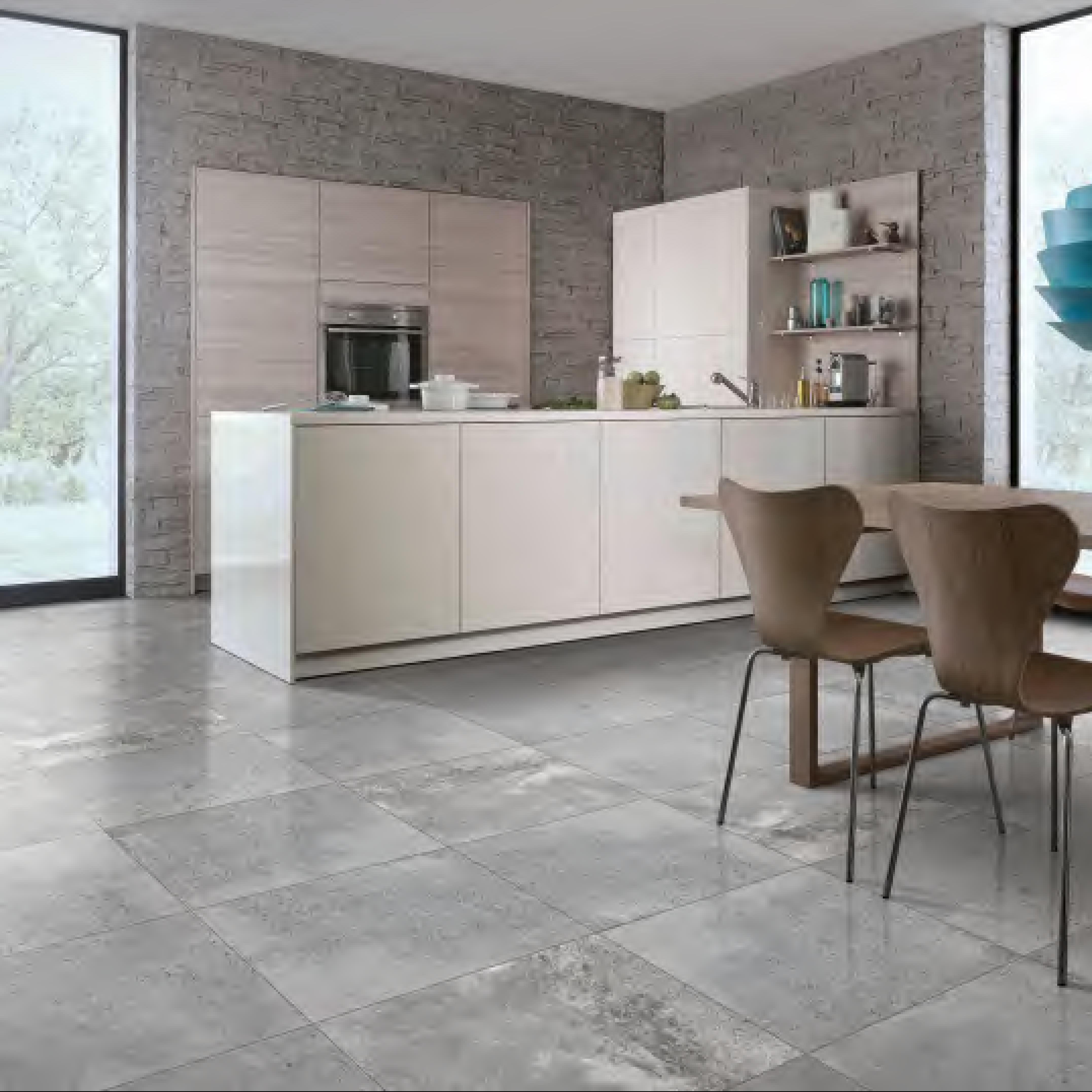 600x600mm Matt Finish Grey Cement - Look Ceramic Tiles for Kitchen Floor Interior Decor TQ14 - 1SP66H09W