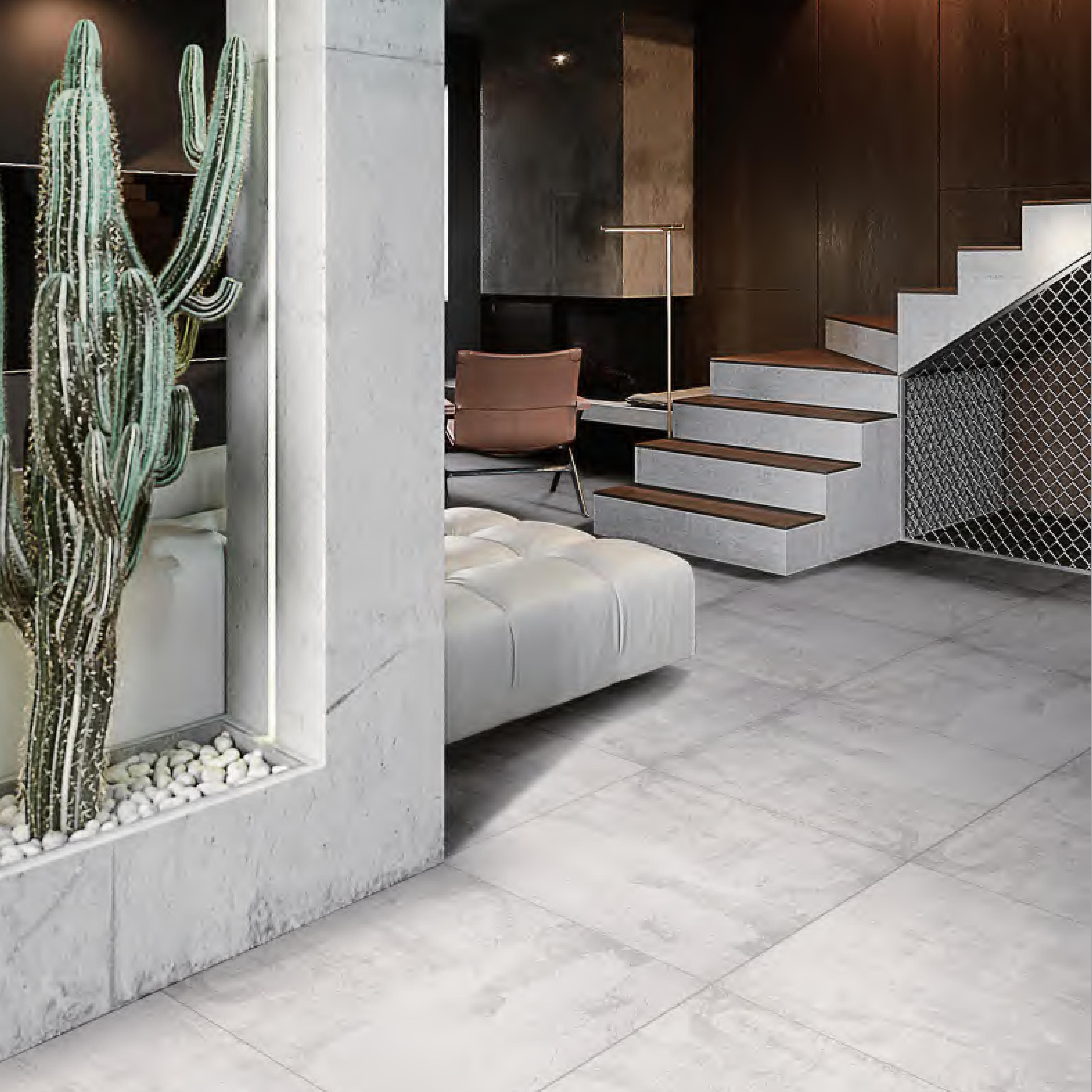 600x600mm Matt Finish Light Grey Rustic Ceramic Tiles for Living Room Floor Interior Decor TQ14 - SP66J125