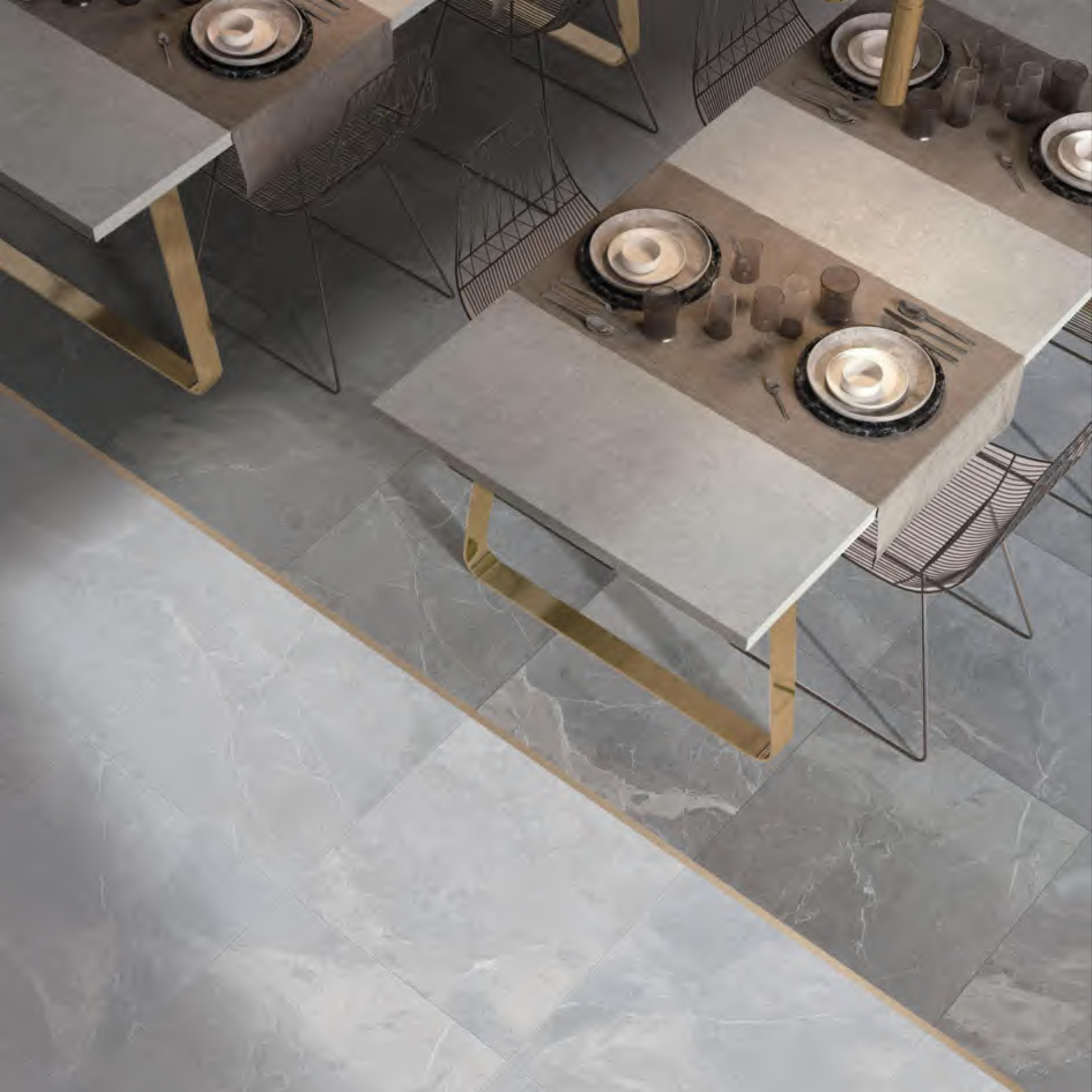 600x600mm Matt Finish Arctic Ash Rustic Ceramic Tiles for Dining Room Floor Interior Decor TQ14 - X66J47+ X66J48