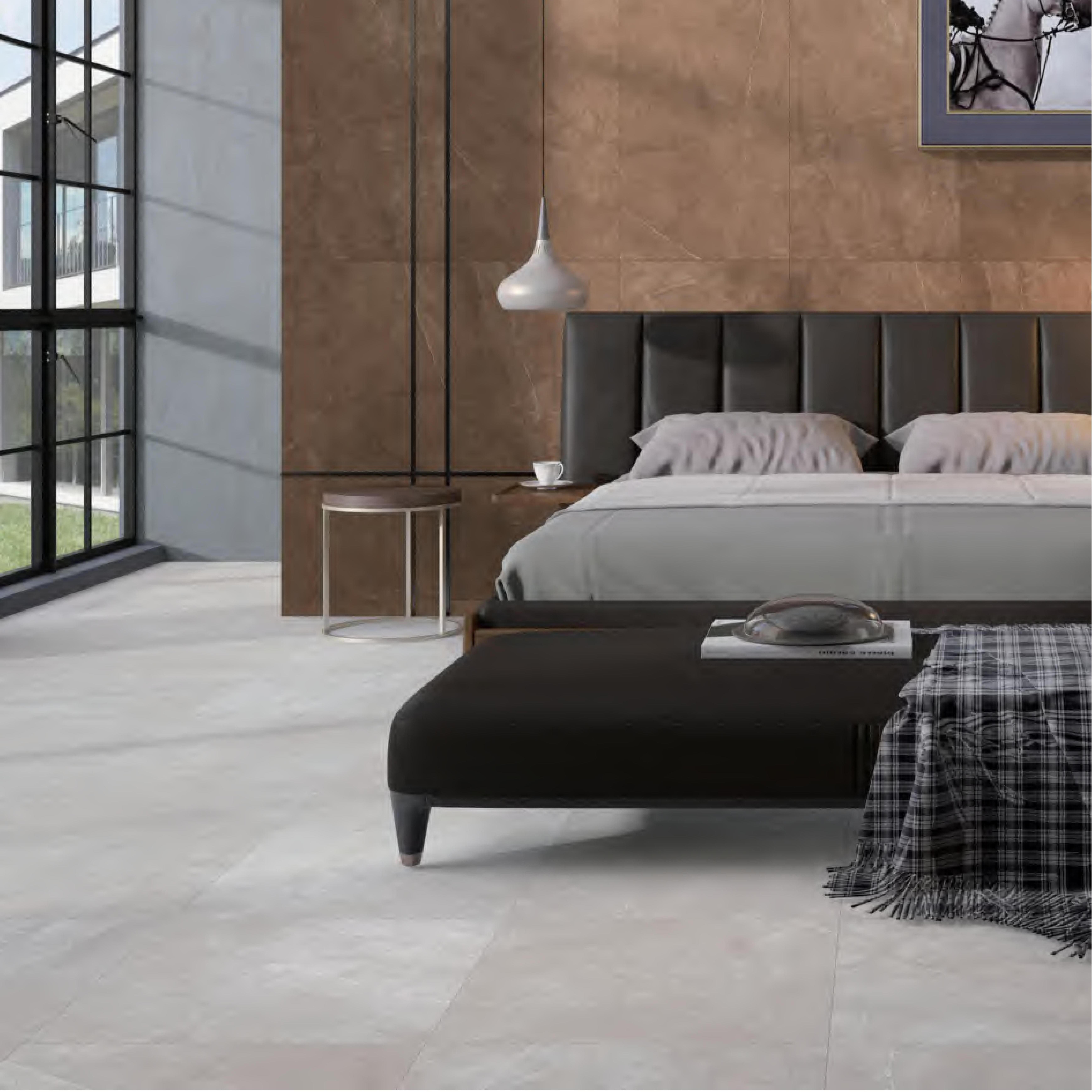 600x600mm Matt Finish Light Grey Rustic Ceramic Tiles for Bedroom Floor Interior Decor TQ14 - X66J51+X66J52