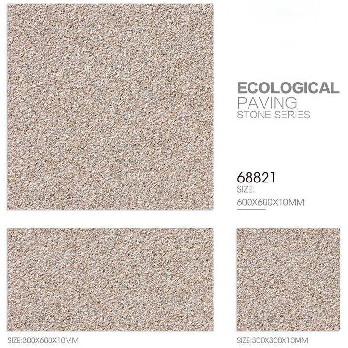600x600mm Textured Light Brown Ecological Paving Stone Ceramic Tiles for Exterior Wall Interior Decor TQ14 - 68821