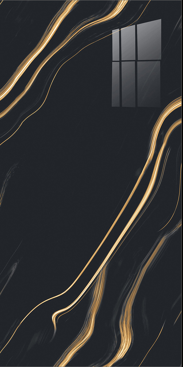 600x1200mm Gold - Plated Bright Surface Black Marble - Look Ceramic Tiles for Interior Decor TQ15 - J - EBJS601K36