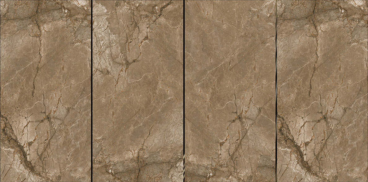 600x1200mm Gold - Plated Bright Surface Brown Marble - Look Ceramic Tiles for Interior Decor TQ15 - J - EBJS6012807