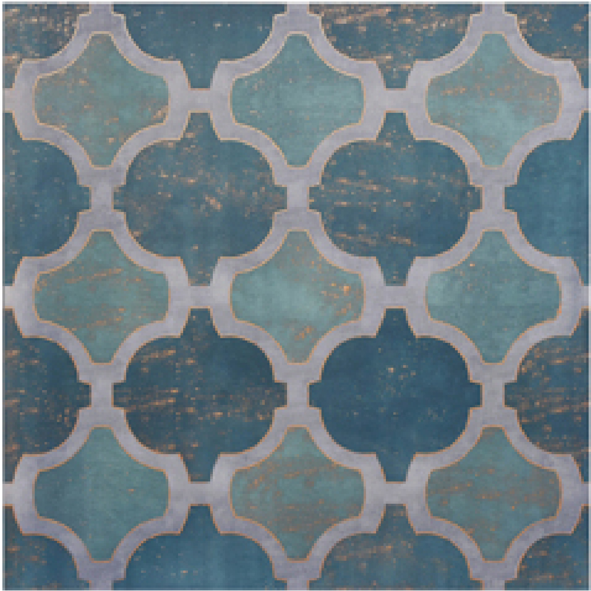 600x600mm Blue - Green Patterned Vintage Moroccan - Style Ceramic Tiles for Kitchen Decor TQ16 - 2CX6060 - 2112