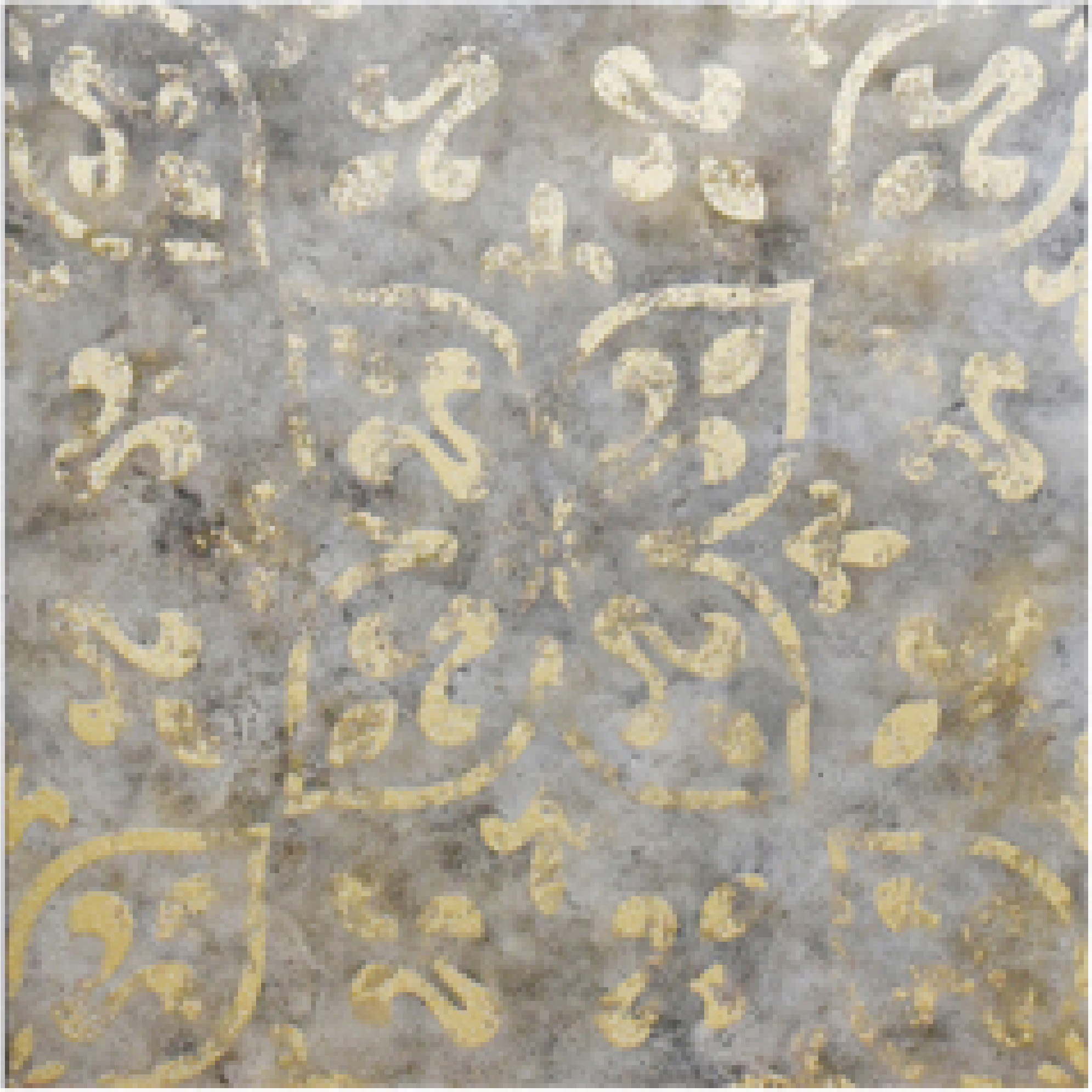 600x600mm Gold - Grey Patterned Vintage - Style Ceramic Tiles for Bathroom Decor TQ16 - 2CX6060 - 2116