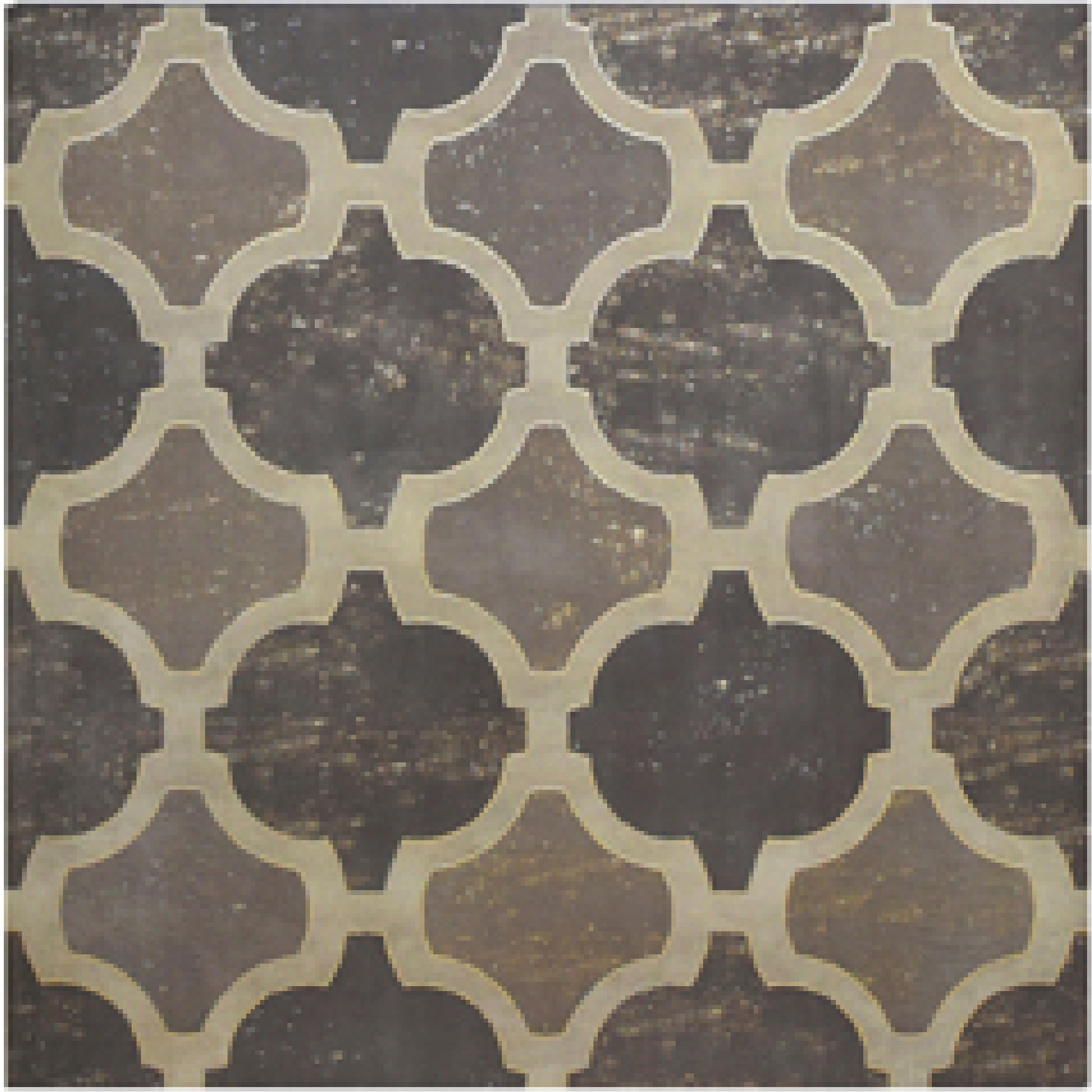600x600mm Yellow - Grey Vintage - Patterned Ceramic Tiles for Bathroom Decor TQ16 - 2CX6060 - 2111