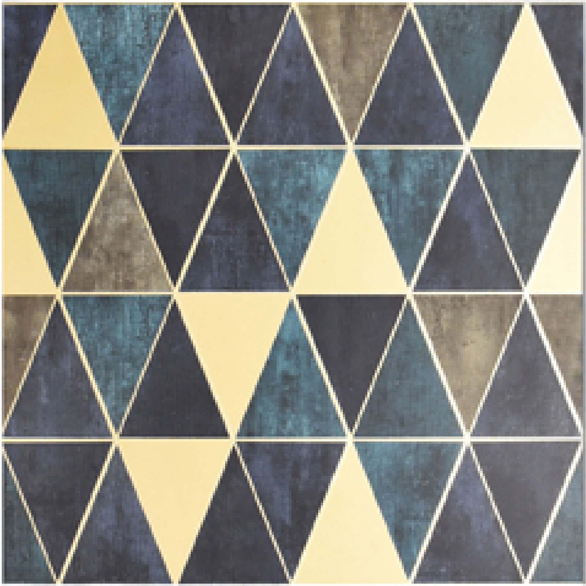 600x600mm Multi - colored Triangular Pattern Ceramic Tiles for Bathroom Decor TQ16 - 3CX6060 - 2129
